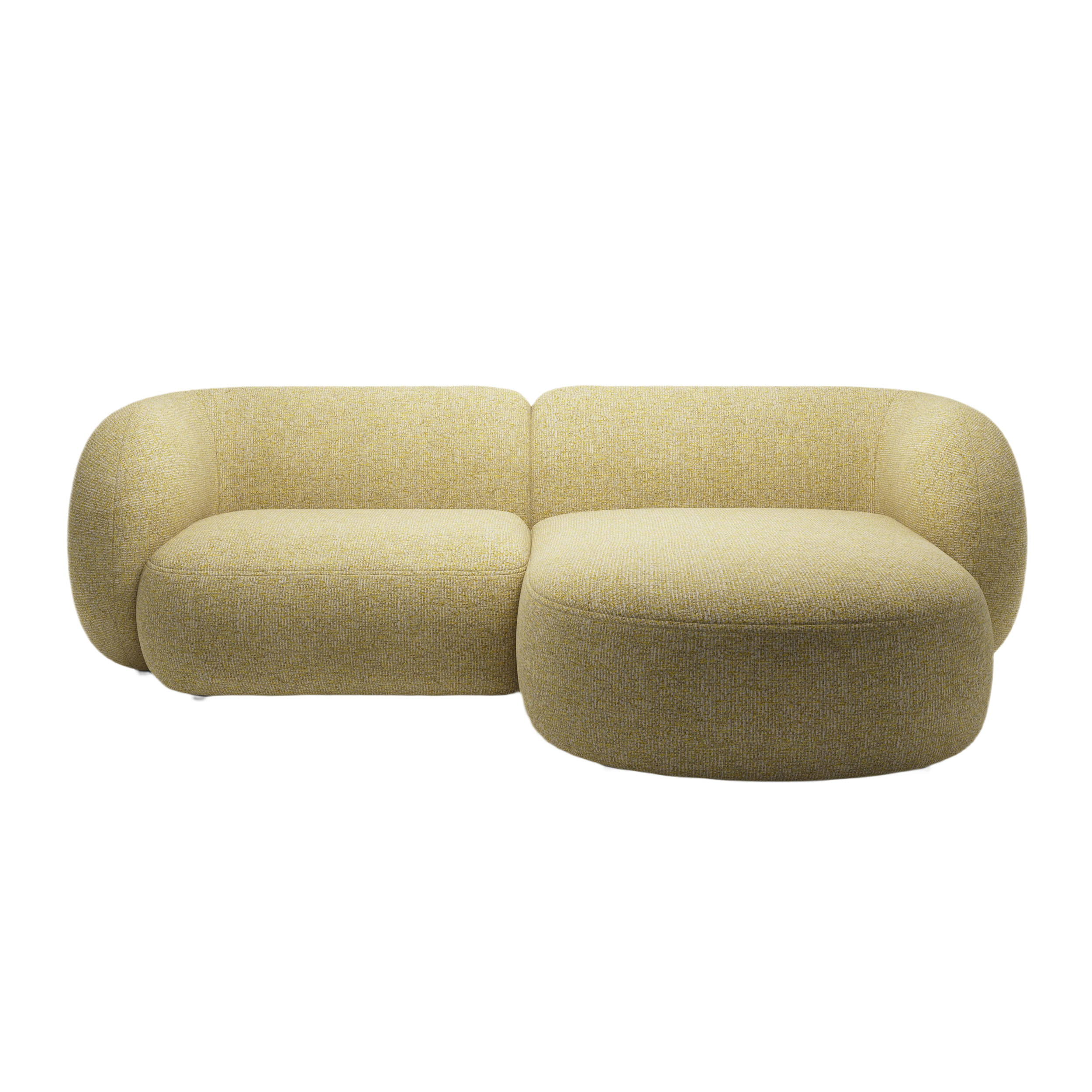 Right-facing 2-seater corner sofa KATE yellow mélange