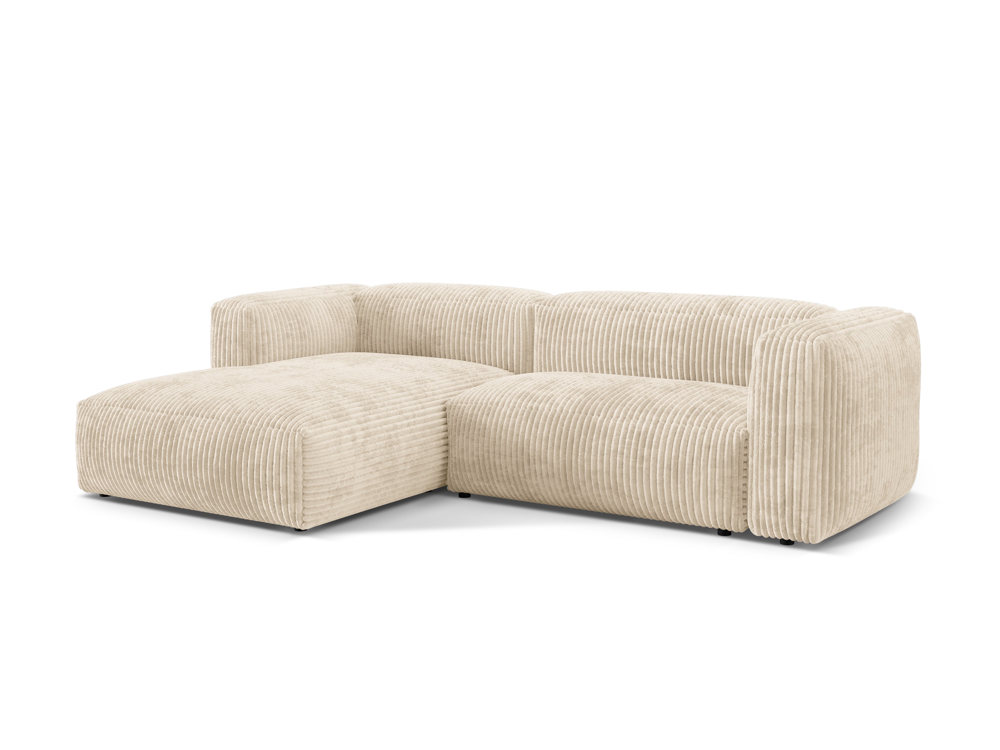 Left-handed martin left-sided corner light beige corduroy