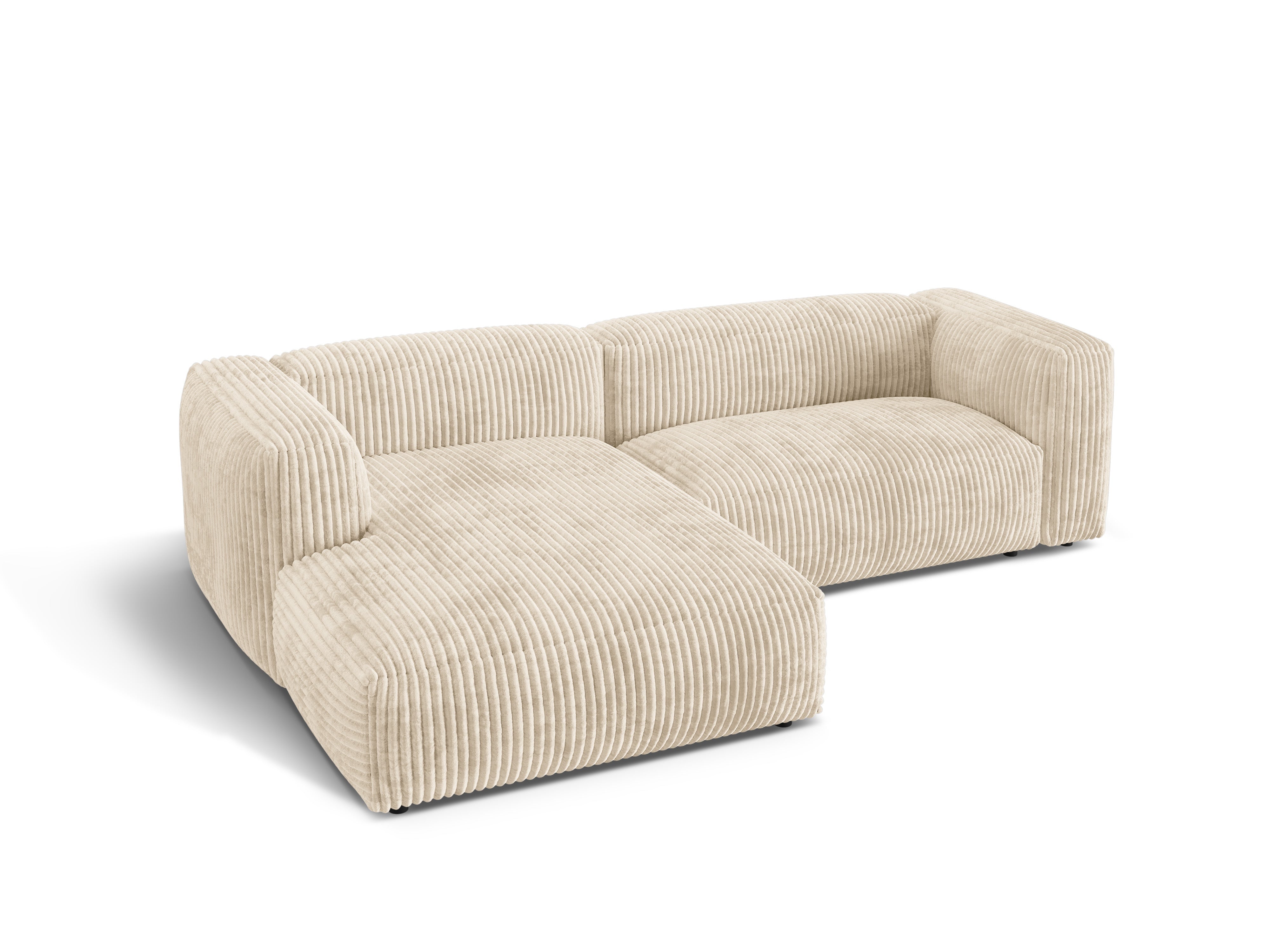 Left-handed martin left-sided corner light beige corduroy