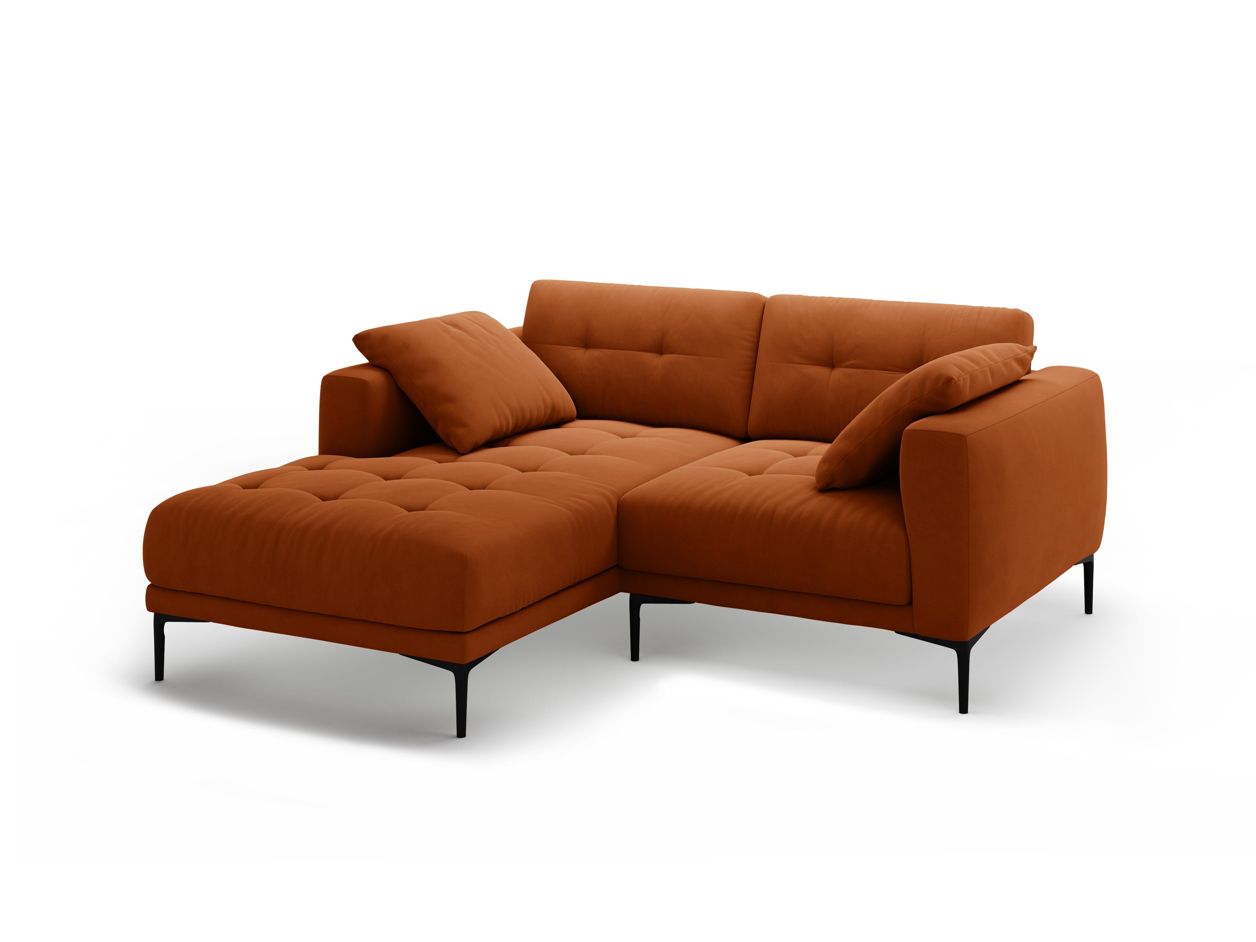 Left-facing velvet corner sofa BEMY terracotta