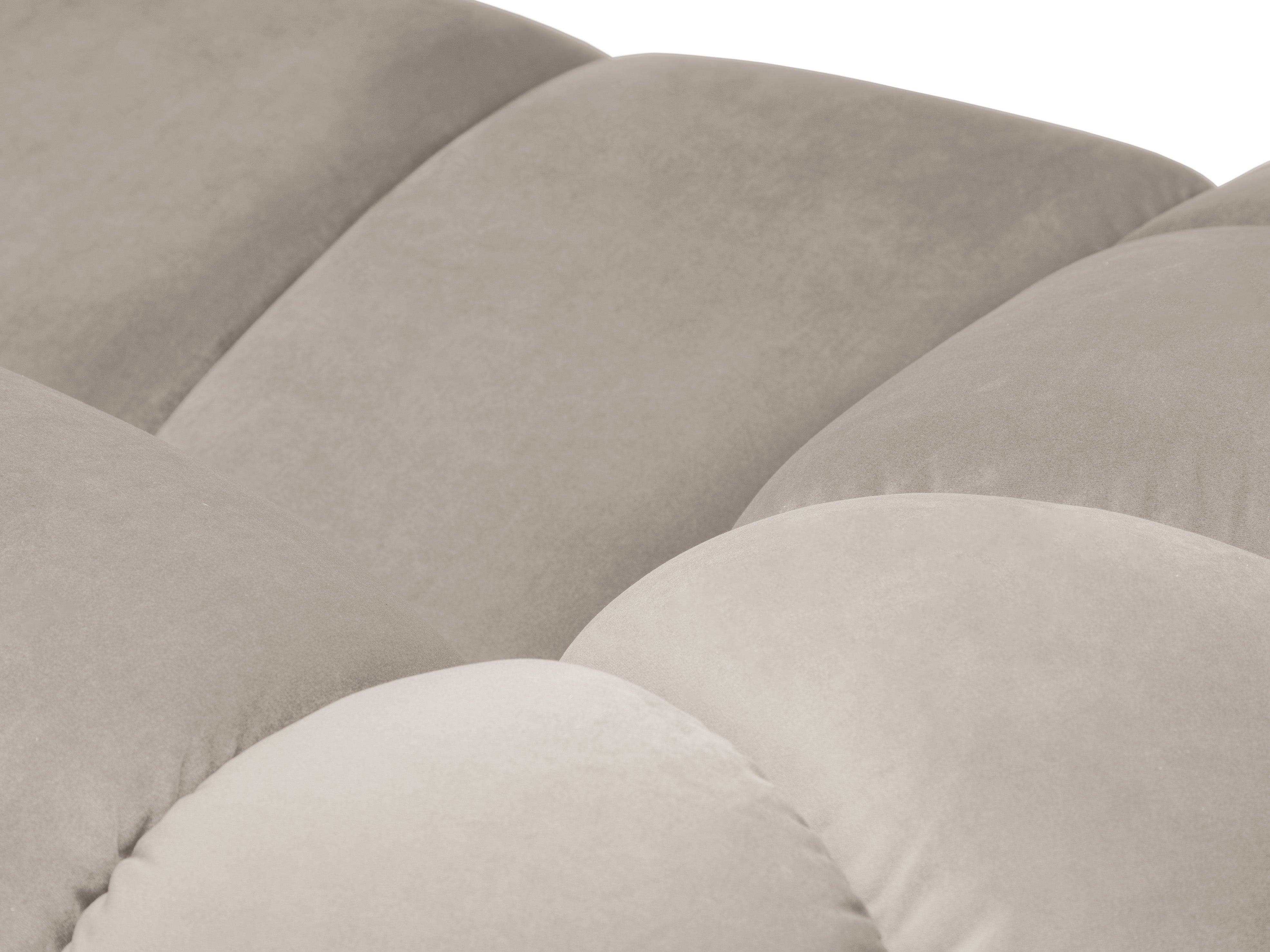 Velvet corner sofa for 3 people, left-sided, DIANA, beige