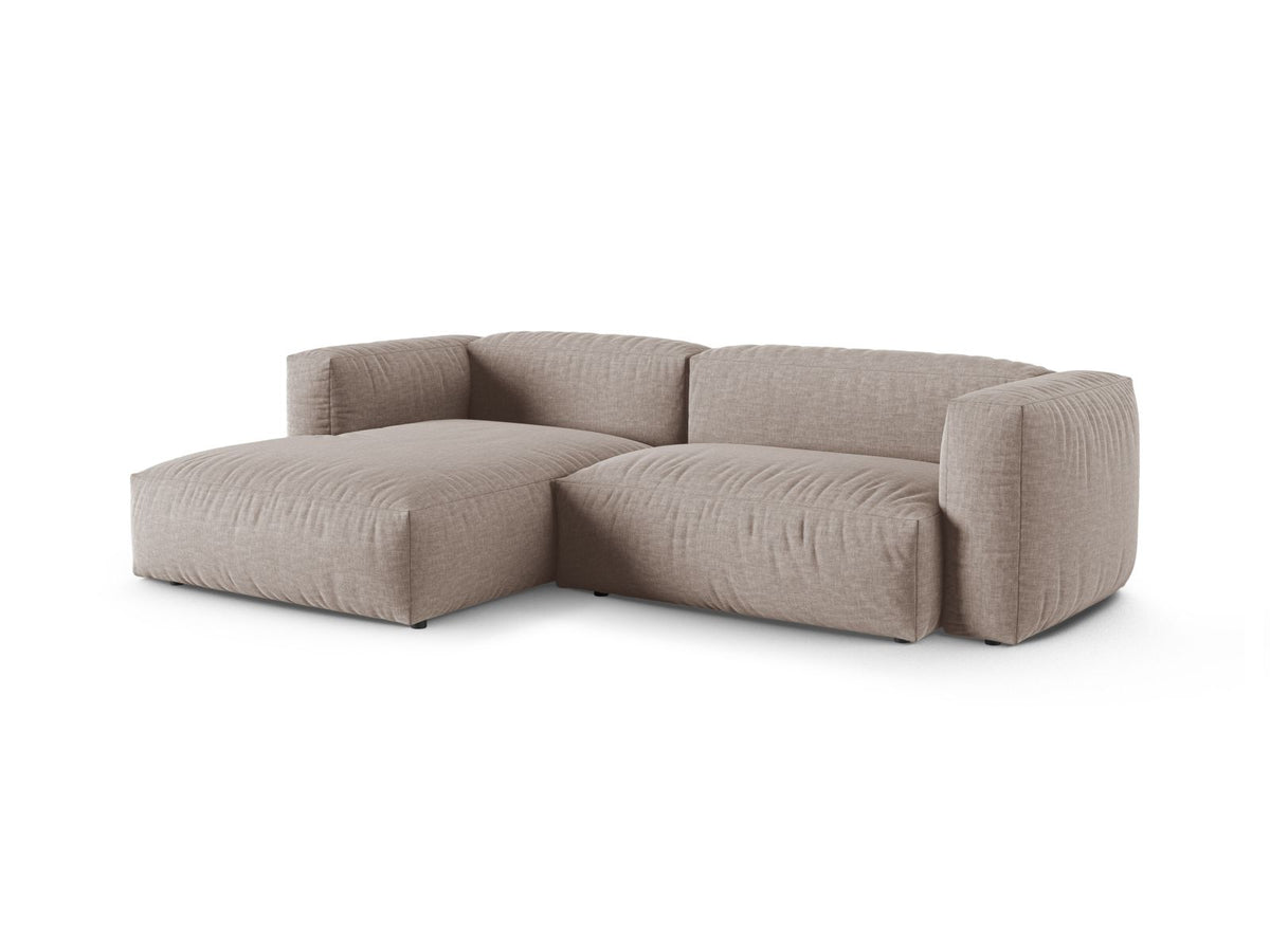 Narożnik lewostronny 2-osobowy XL MARTINA ciemnobeżowy – ujęcie boczne