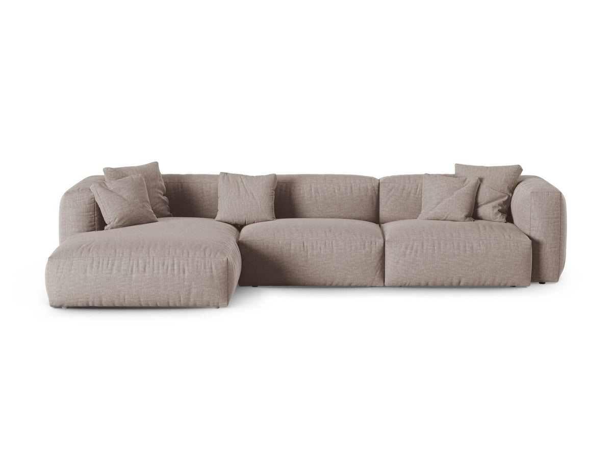 Narożnik lewostronny 3-osobowy XL MARTINA ciemnobeżowy – Micadoni