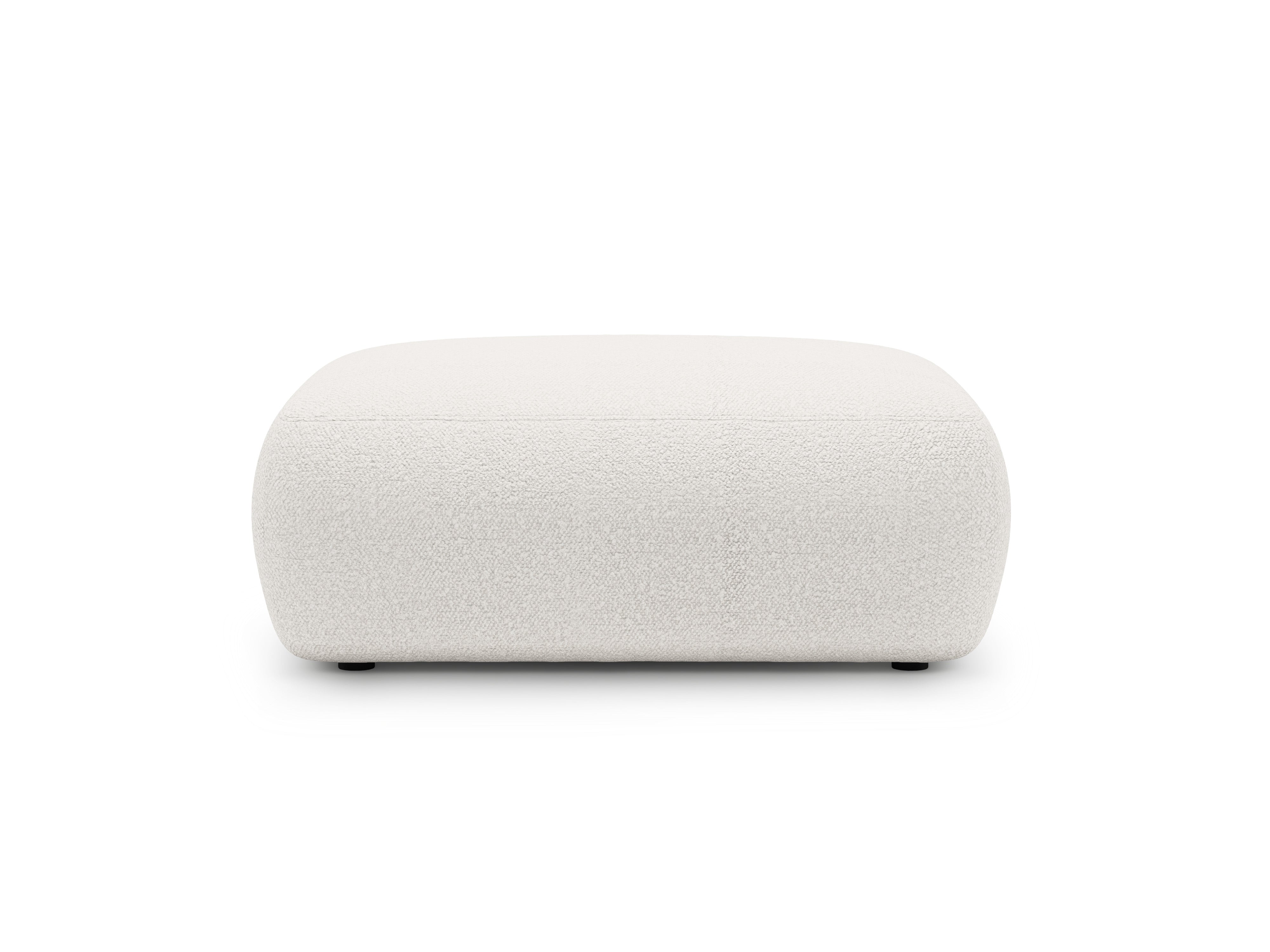 Rectangular pouf KATE white boucle