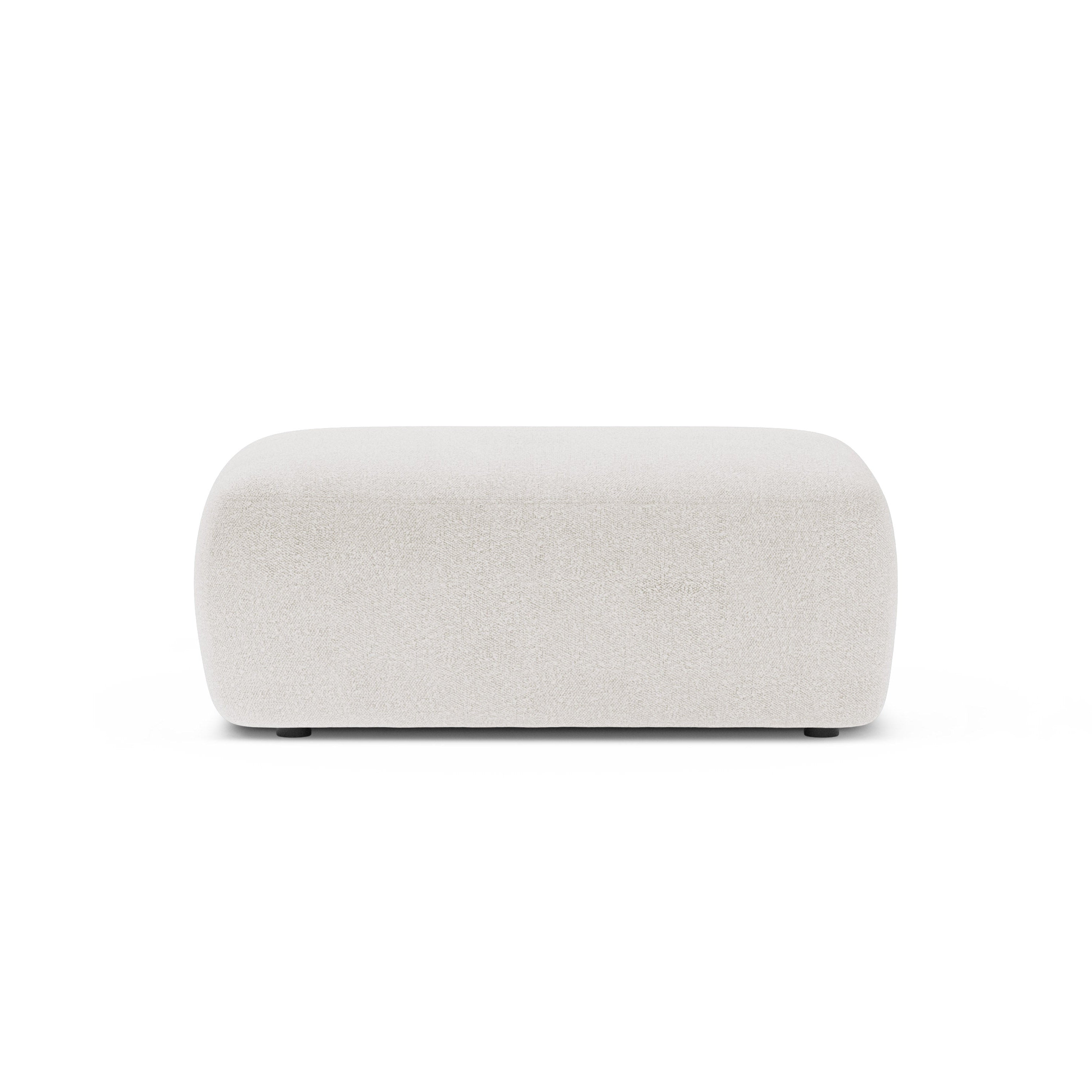 Rectangular pouf KATE white boucle