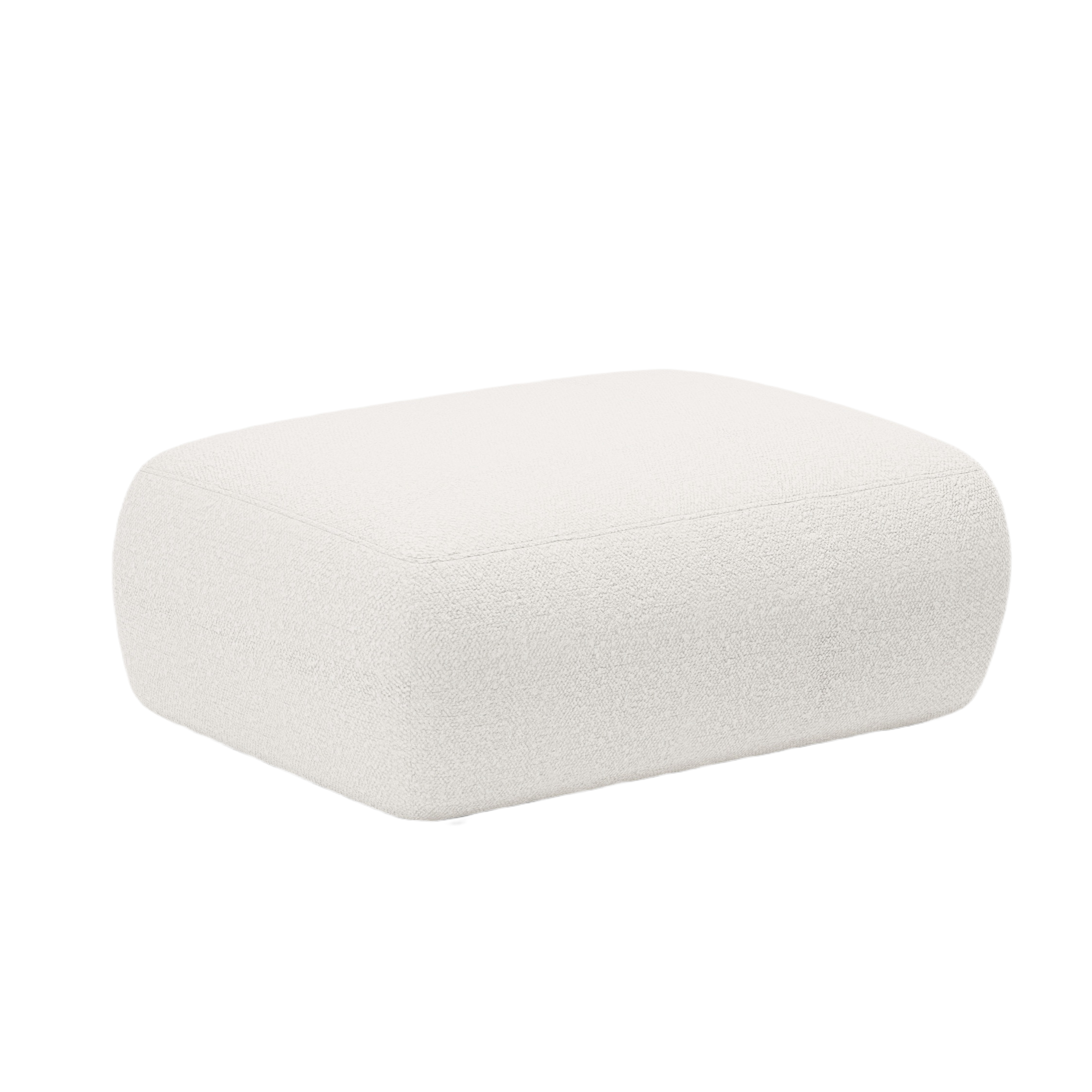 Rectangular pouf KATE white boucle