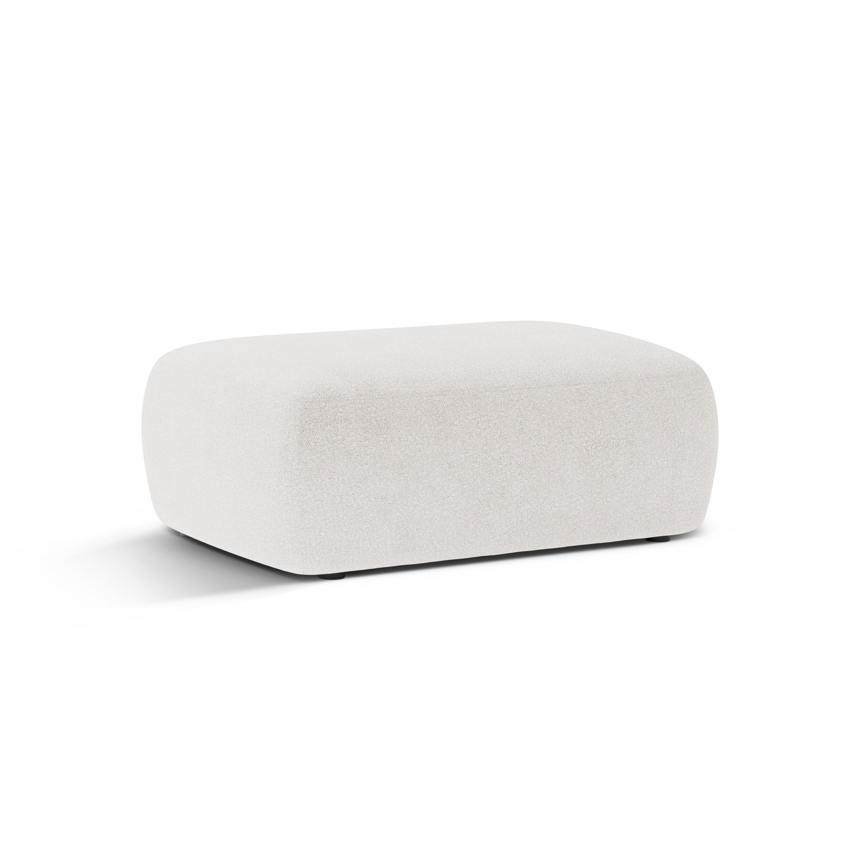 Rectangular pouf KATE white boucle