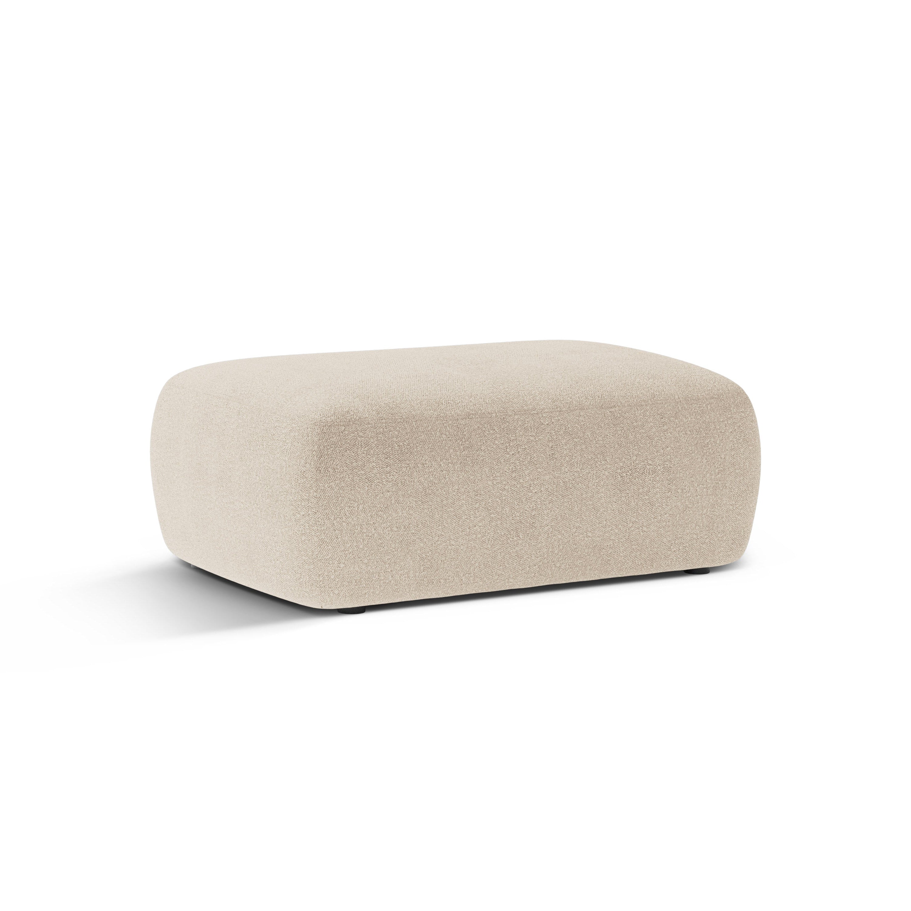 Rectangular pouf KATE beige boucle