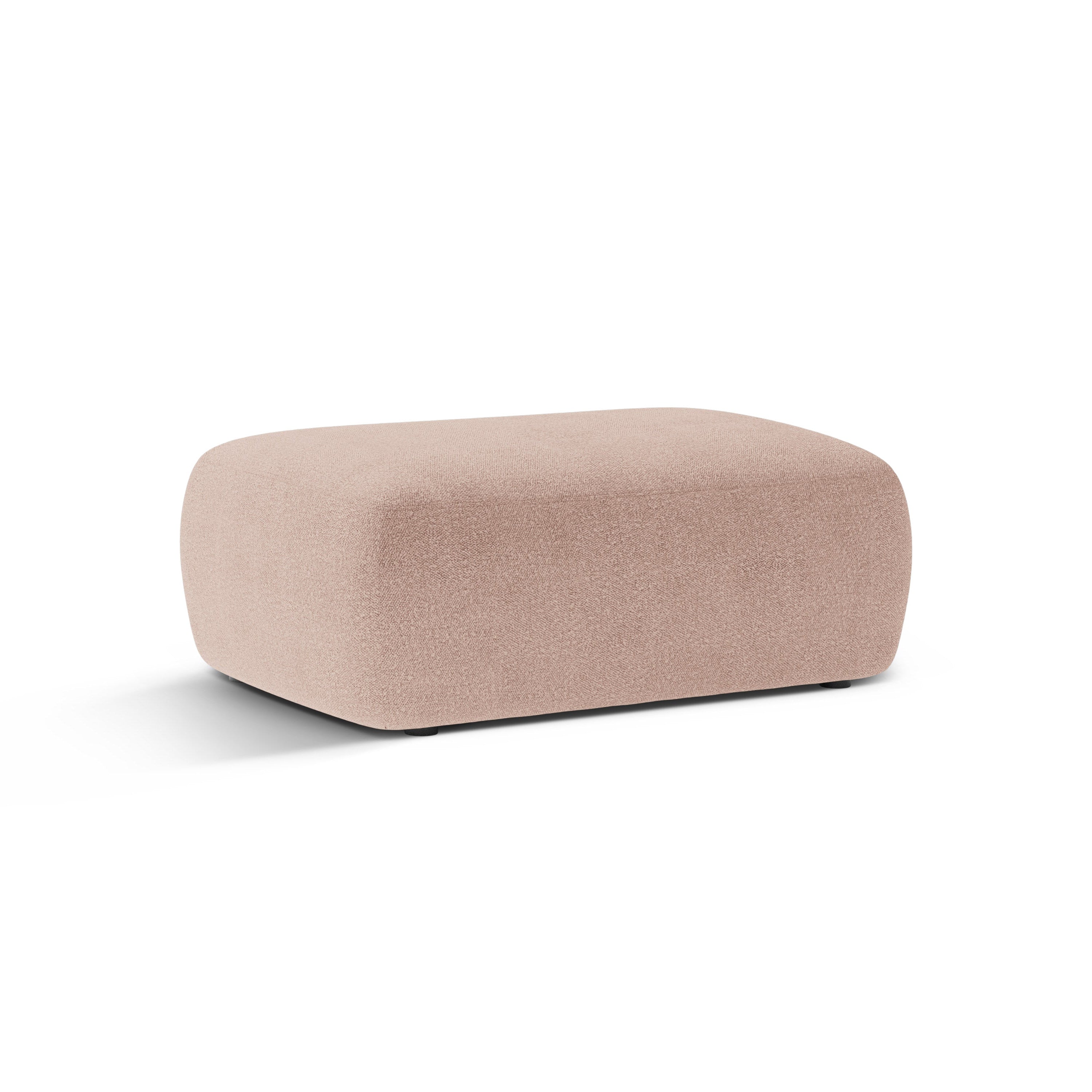 Rectangular pouf KATE pink boucle