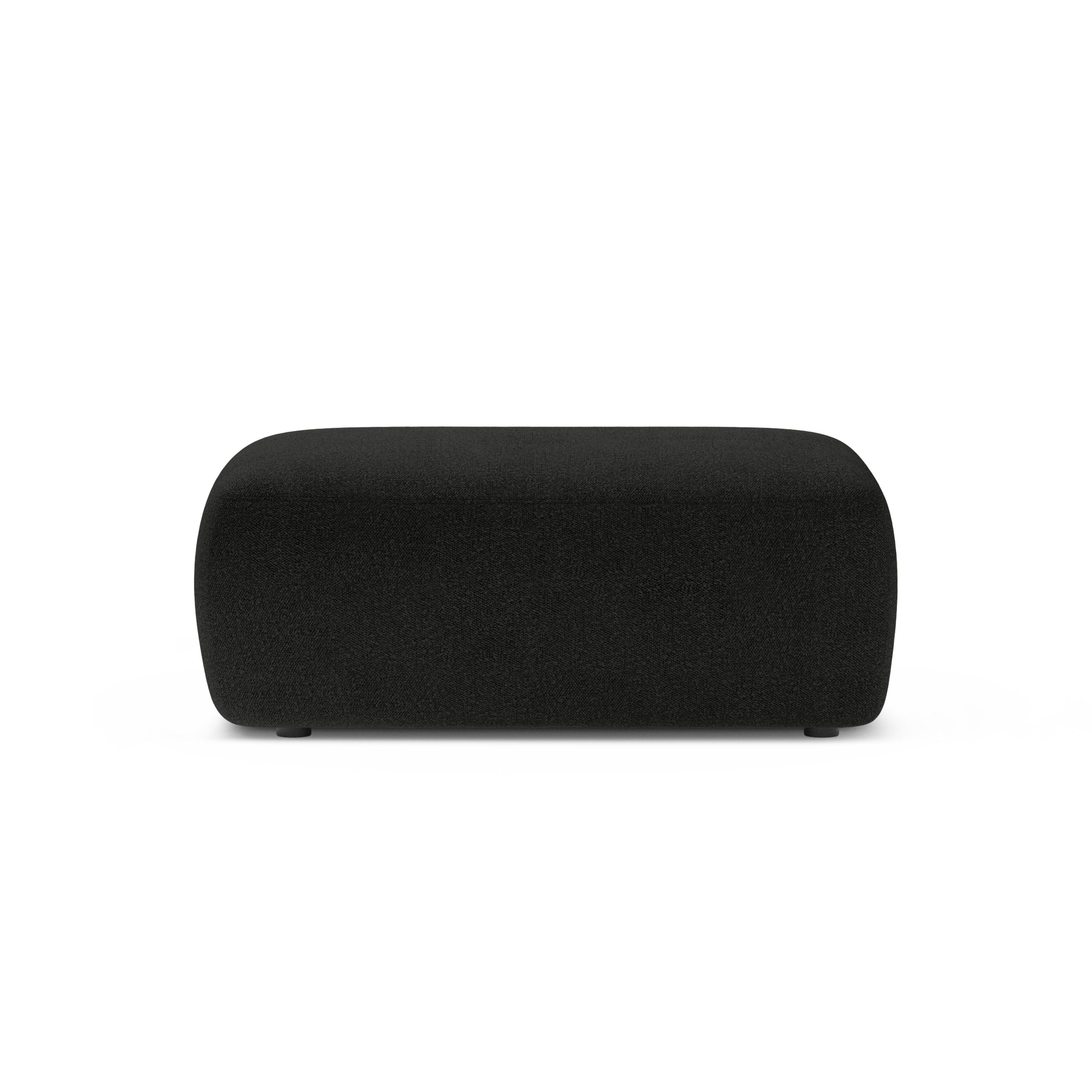 Rectangular pouf KATE black boucle