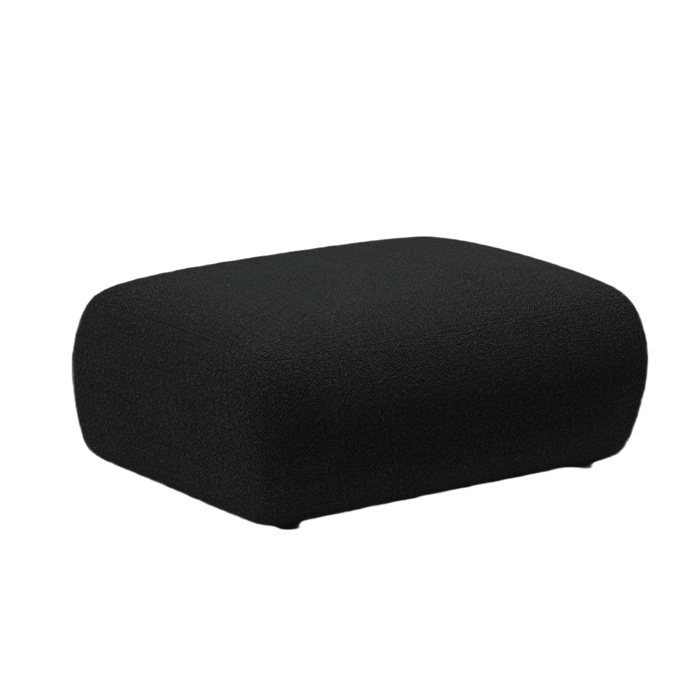 Rectangular pouf KATE black boucle