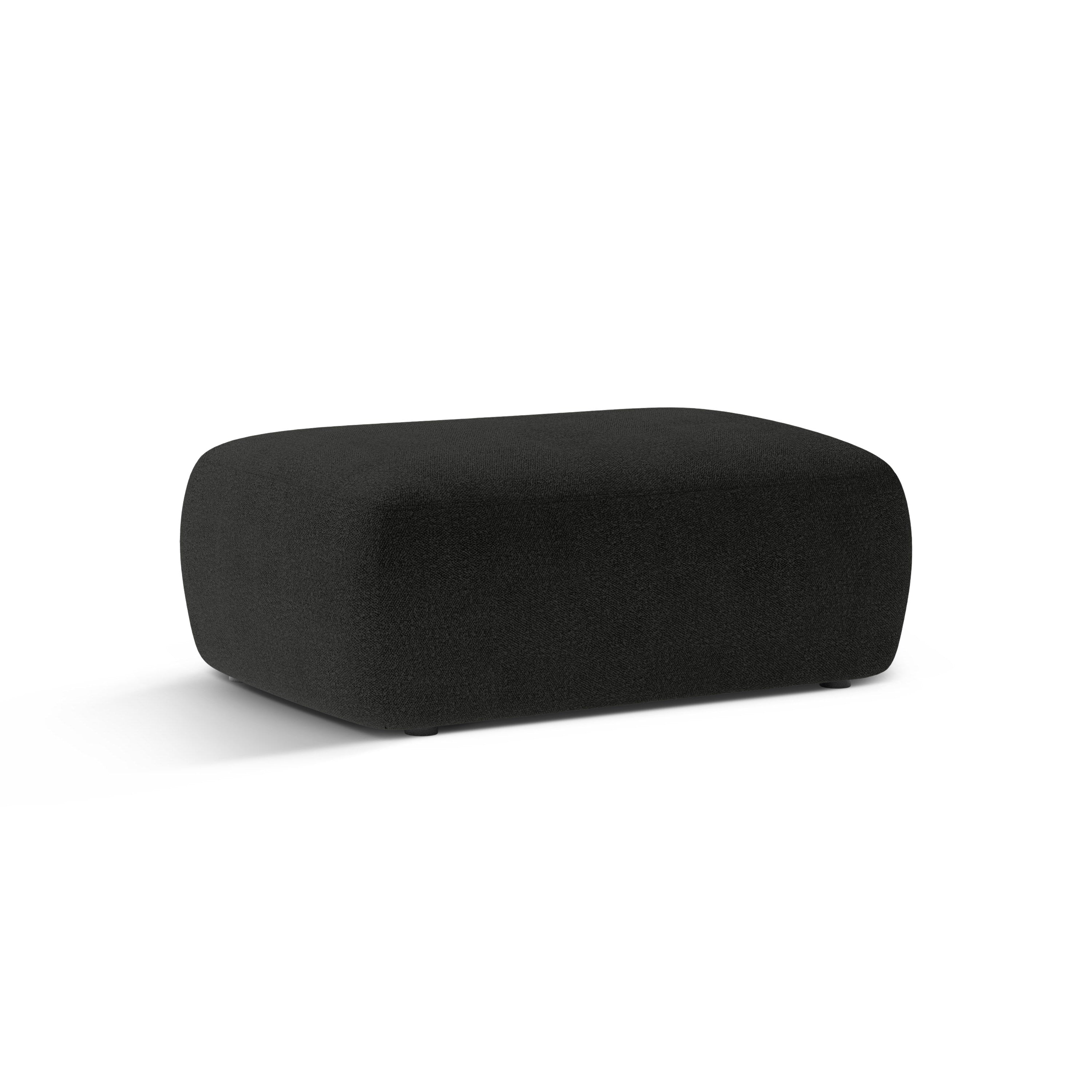 Rectangular pouf KATE black boucle