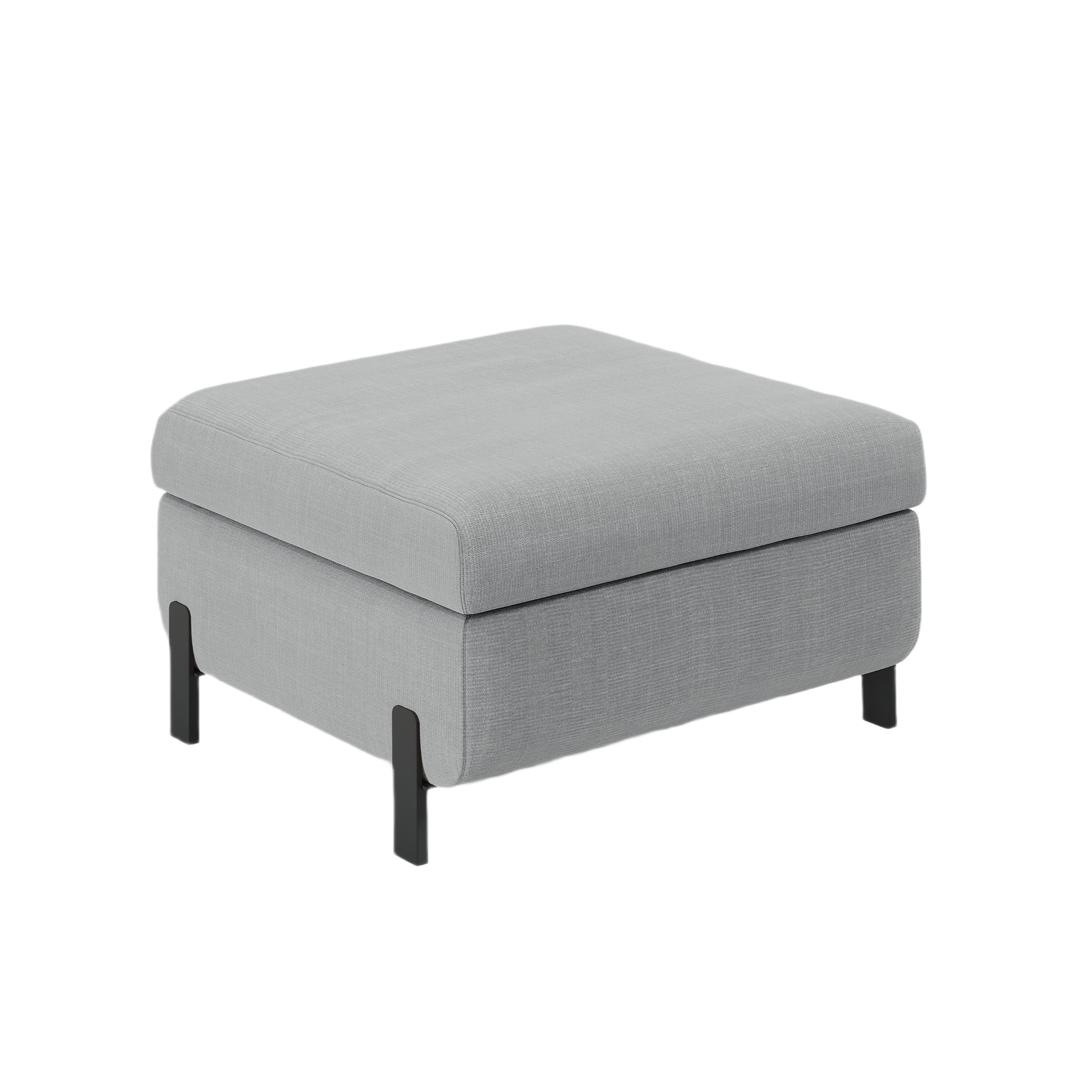 GLORIA pouf with storage light gray chenille