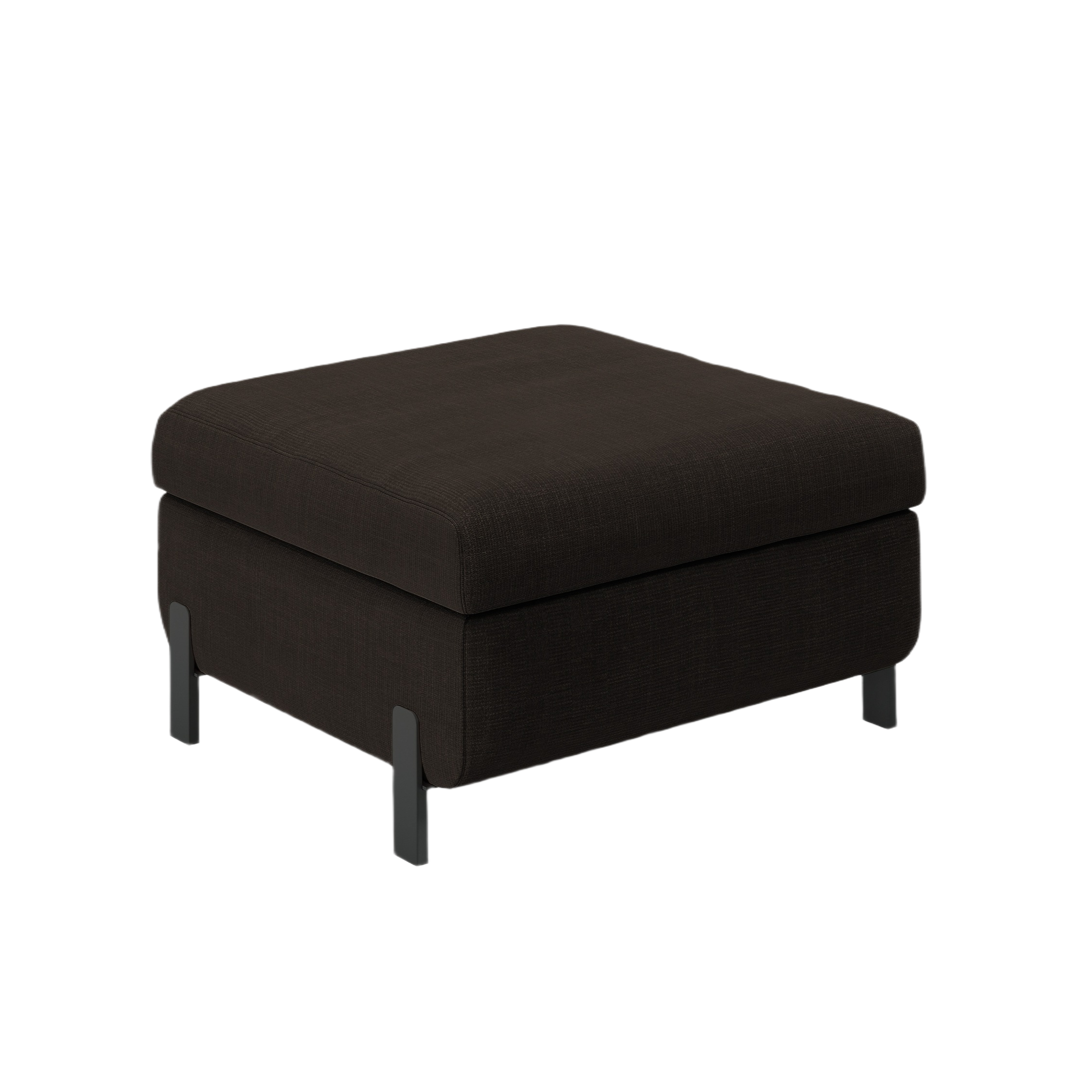 GLORIA dark gray chenille pouf with storage