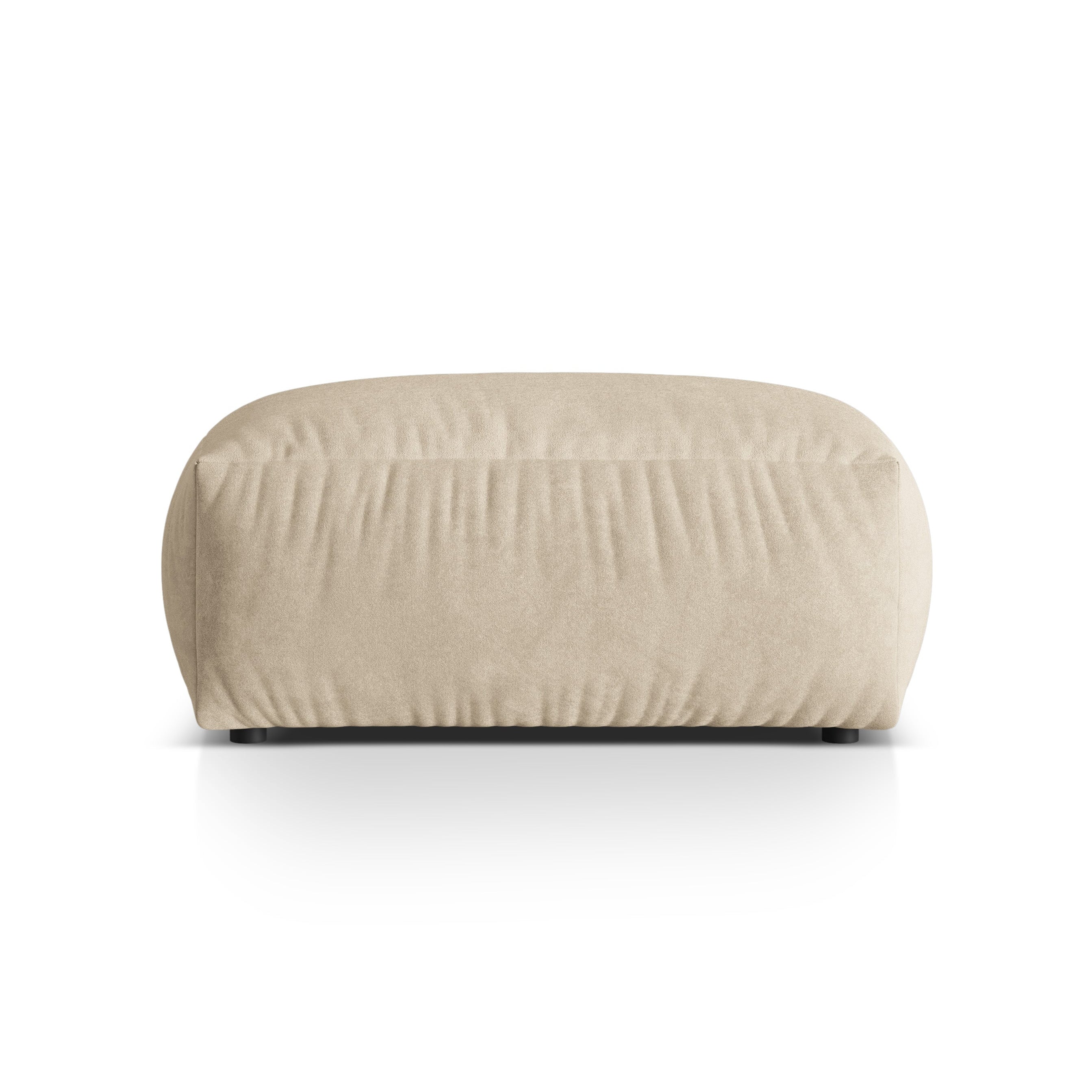 Velvet pouf Martin light beige