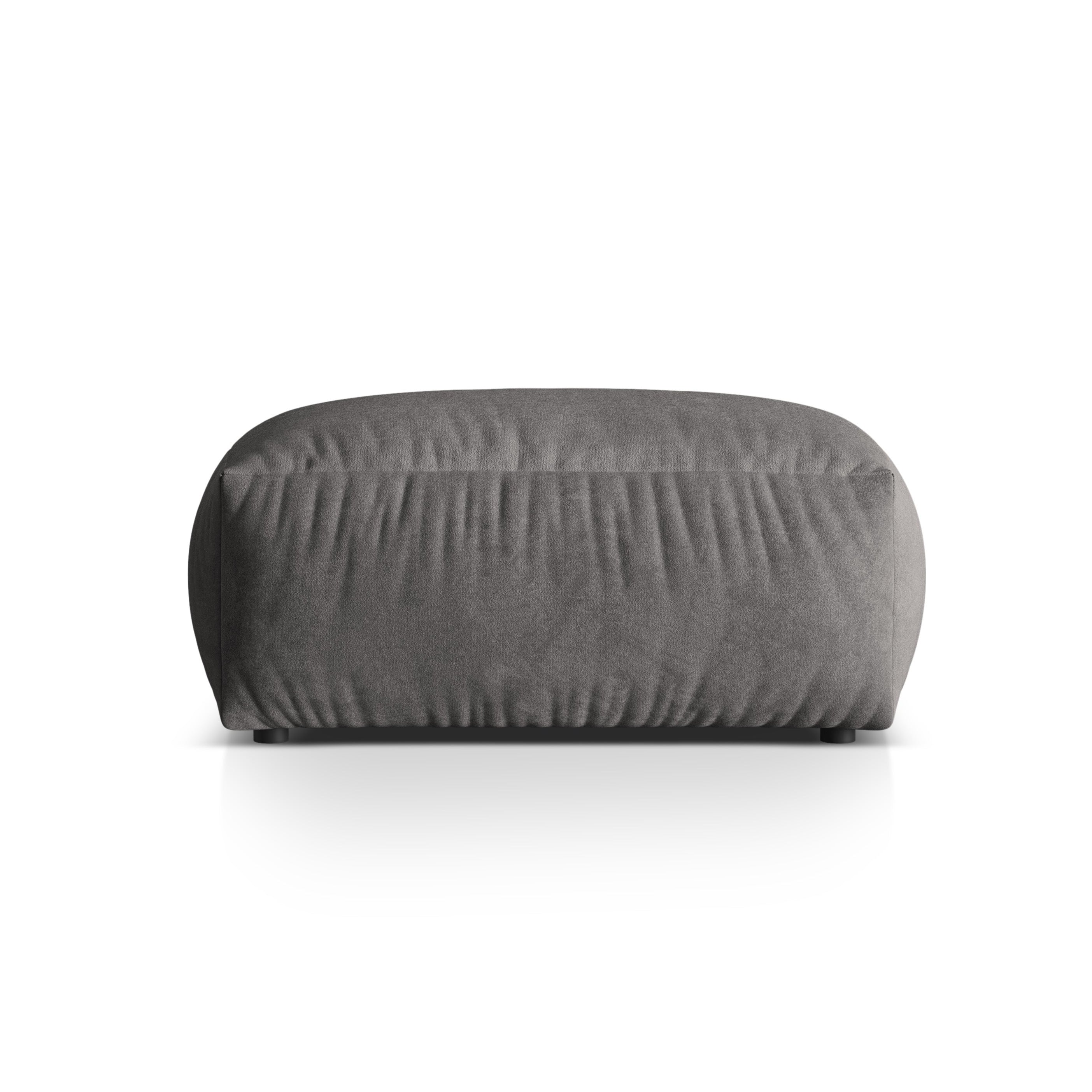 Martina gray velvet pouf