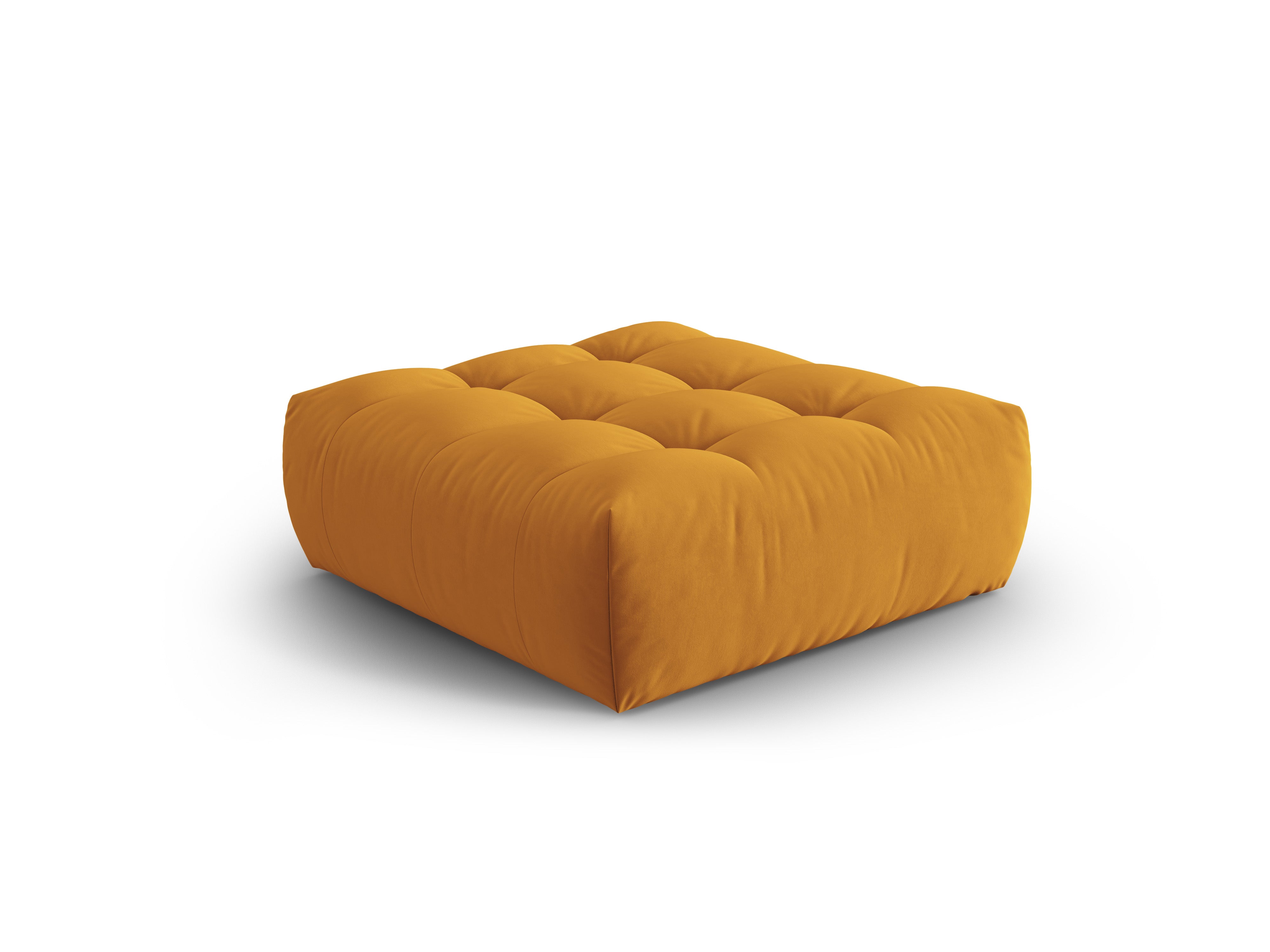 Velvet pouf BLOOM yellow