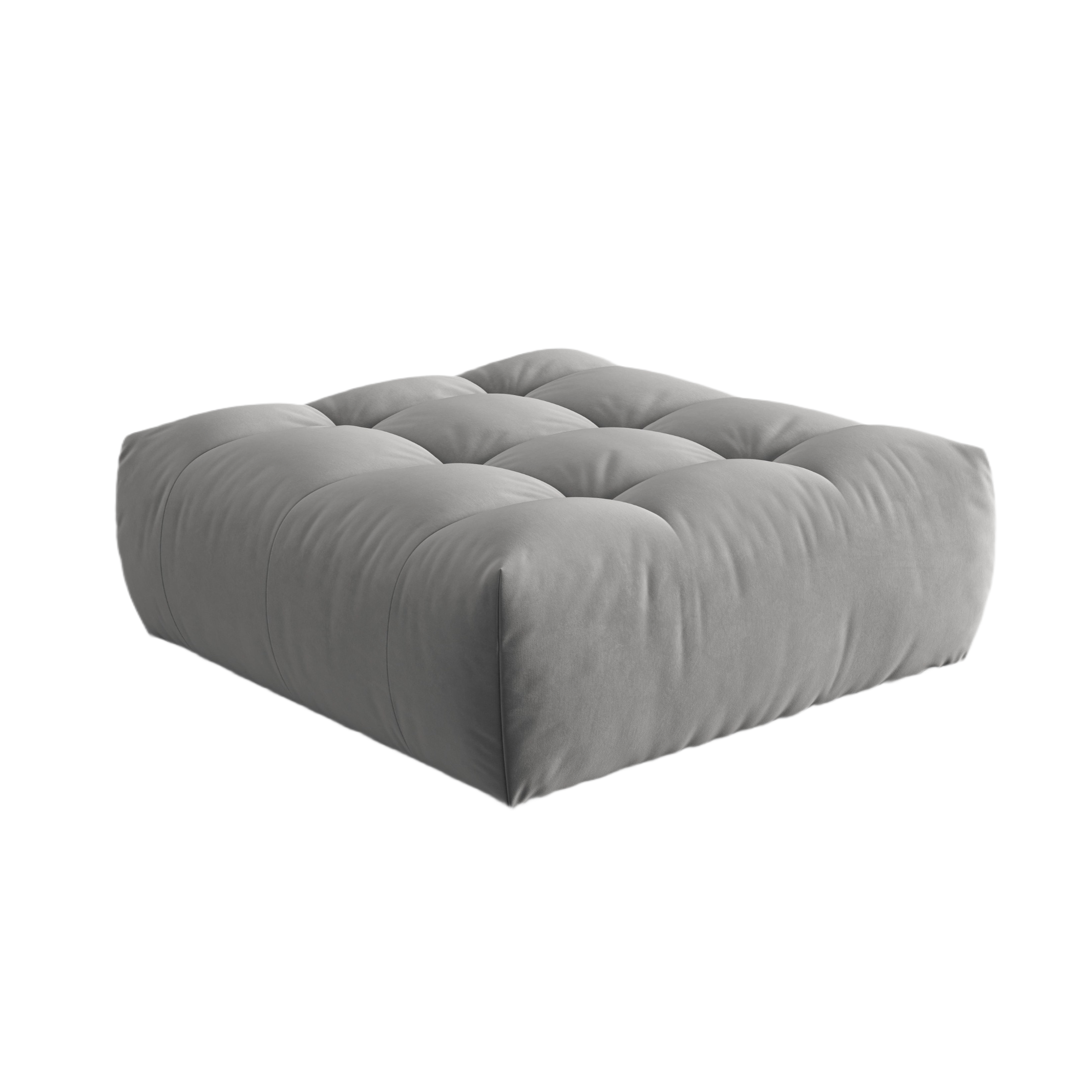 Gray Velvet Pouf BLOOM