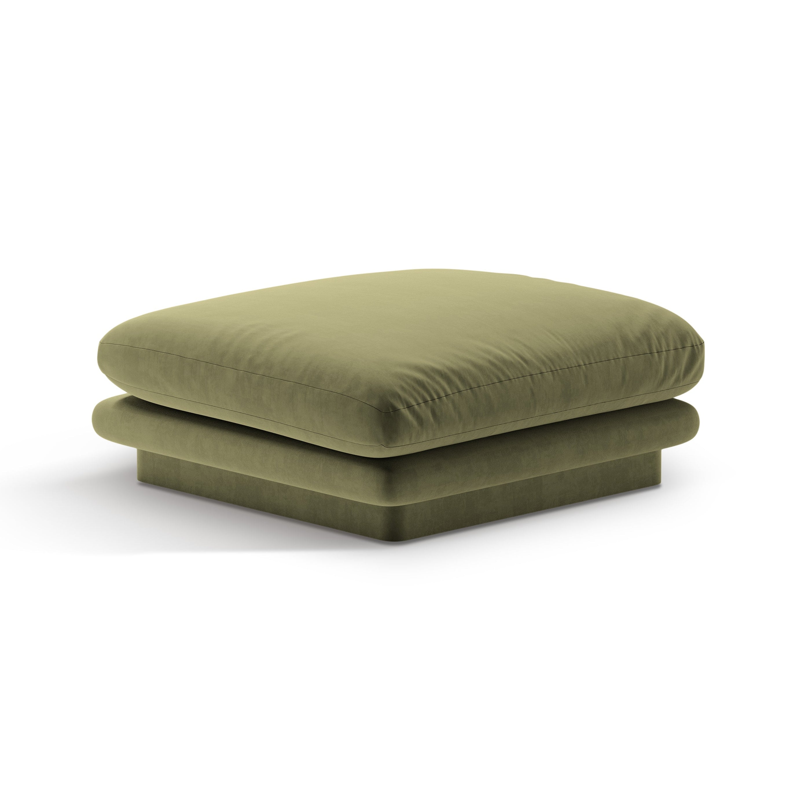 Pouf velvety torino light green