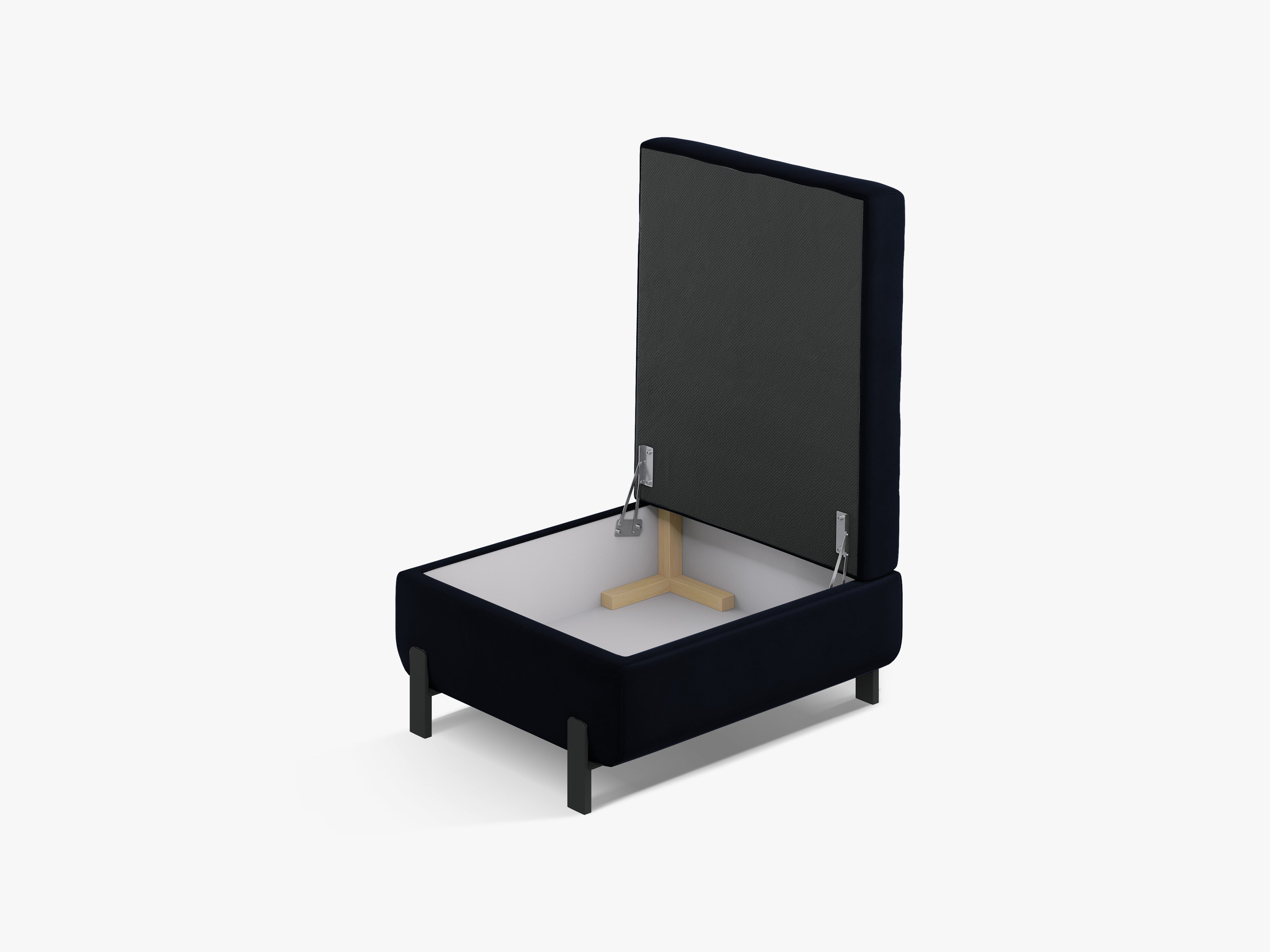 Puf zamatový so schowkom GLORIA kráľovská modrá