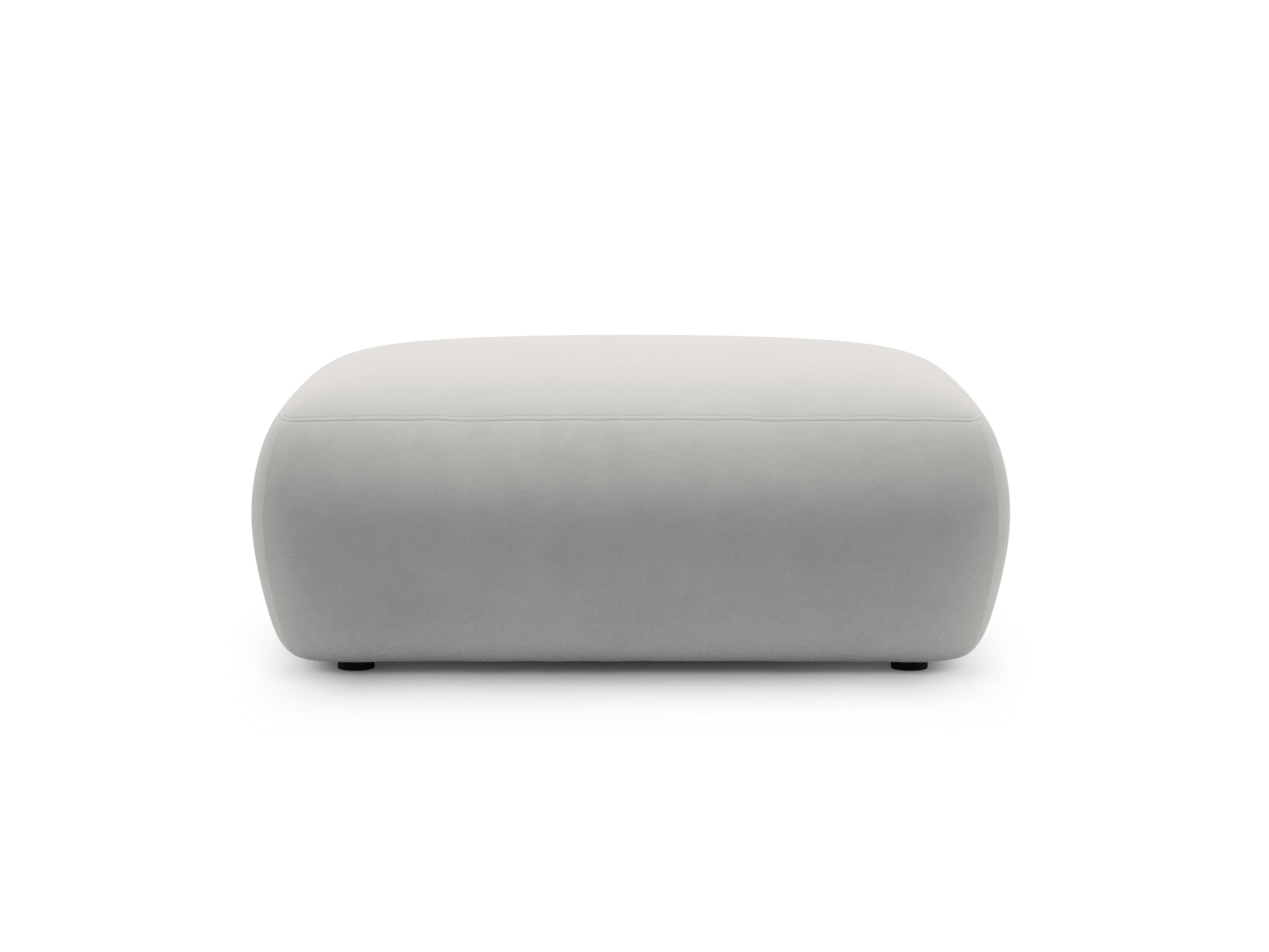 Rectangular Velvet Pouf KATE Light Gray