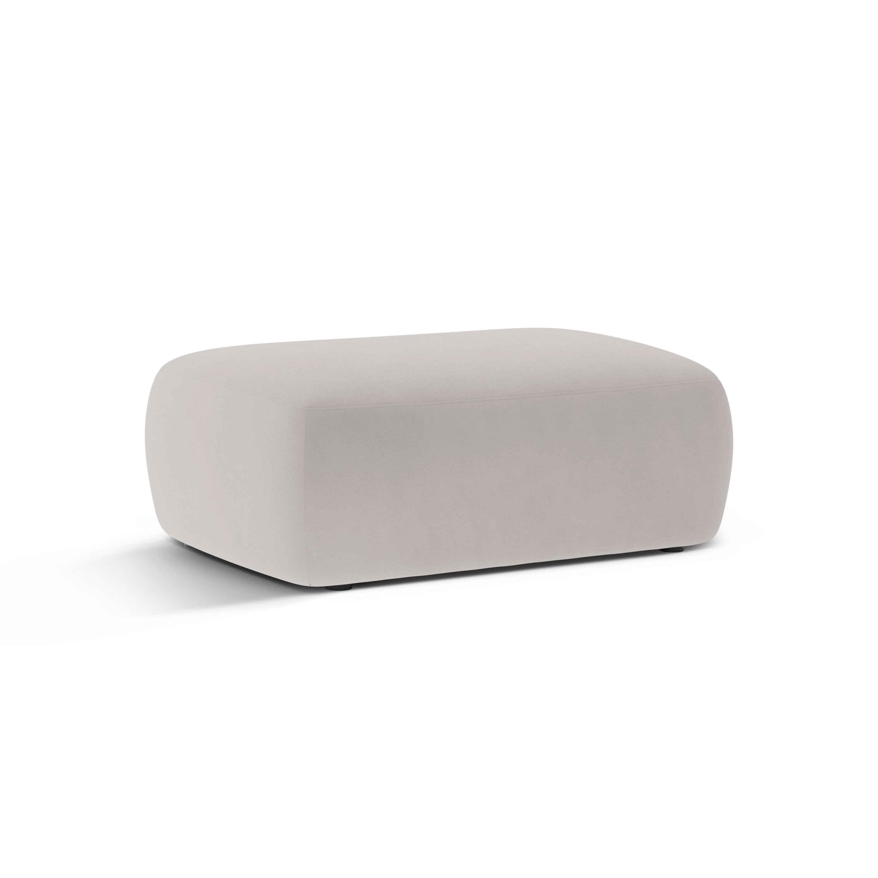 Rectangular Velvet Pouf KATE Light Gray