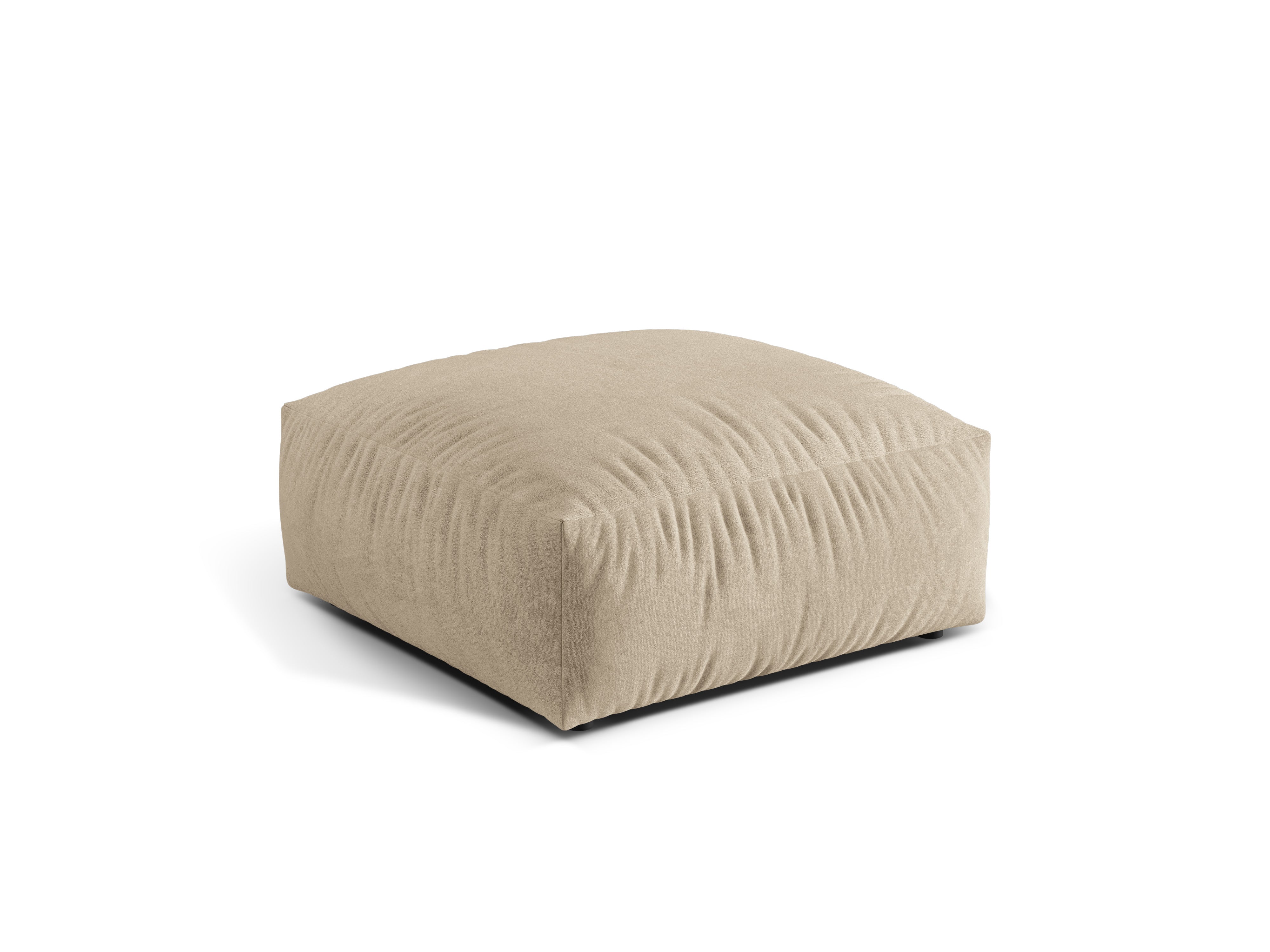 Velvet pouf Martin light beige