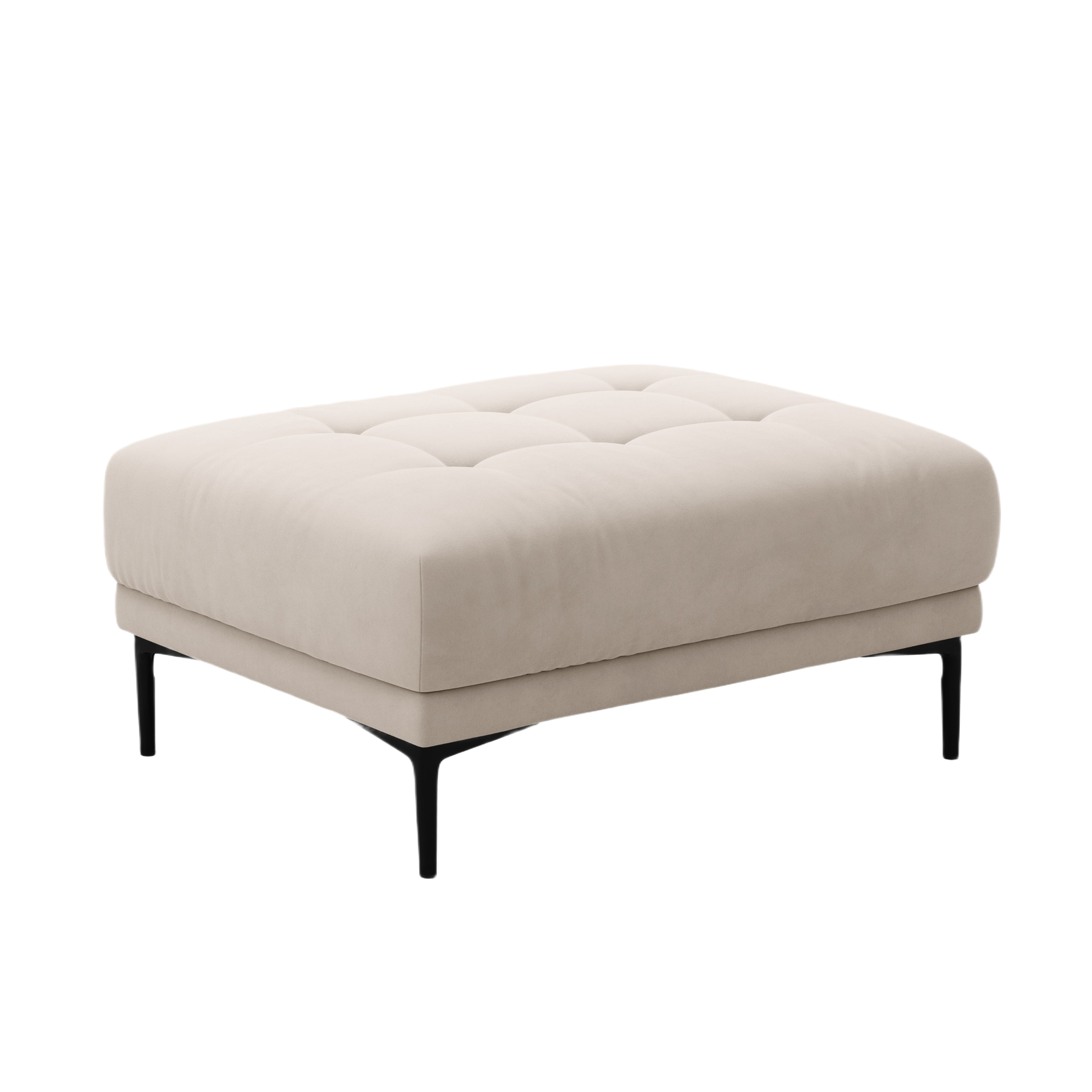 Beige velvet pouf BEMY