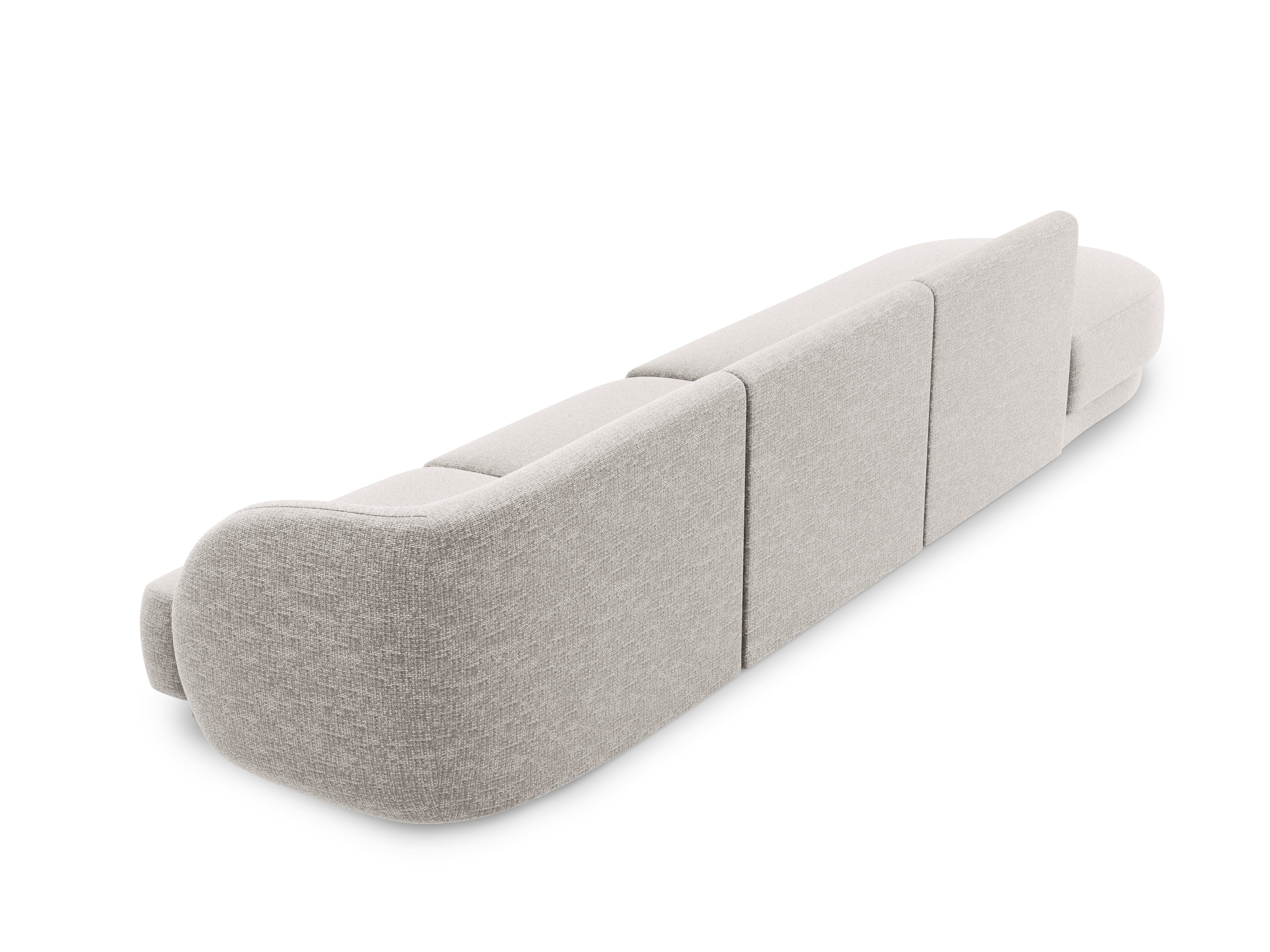 Sofa lewostronna 4-osobowa w tkaninie szenilowej otwarta MILEY jasnoszary Micadoni Eye on Design