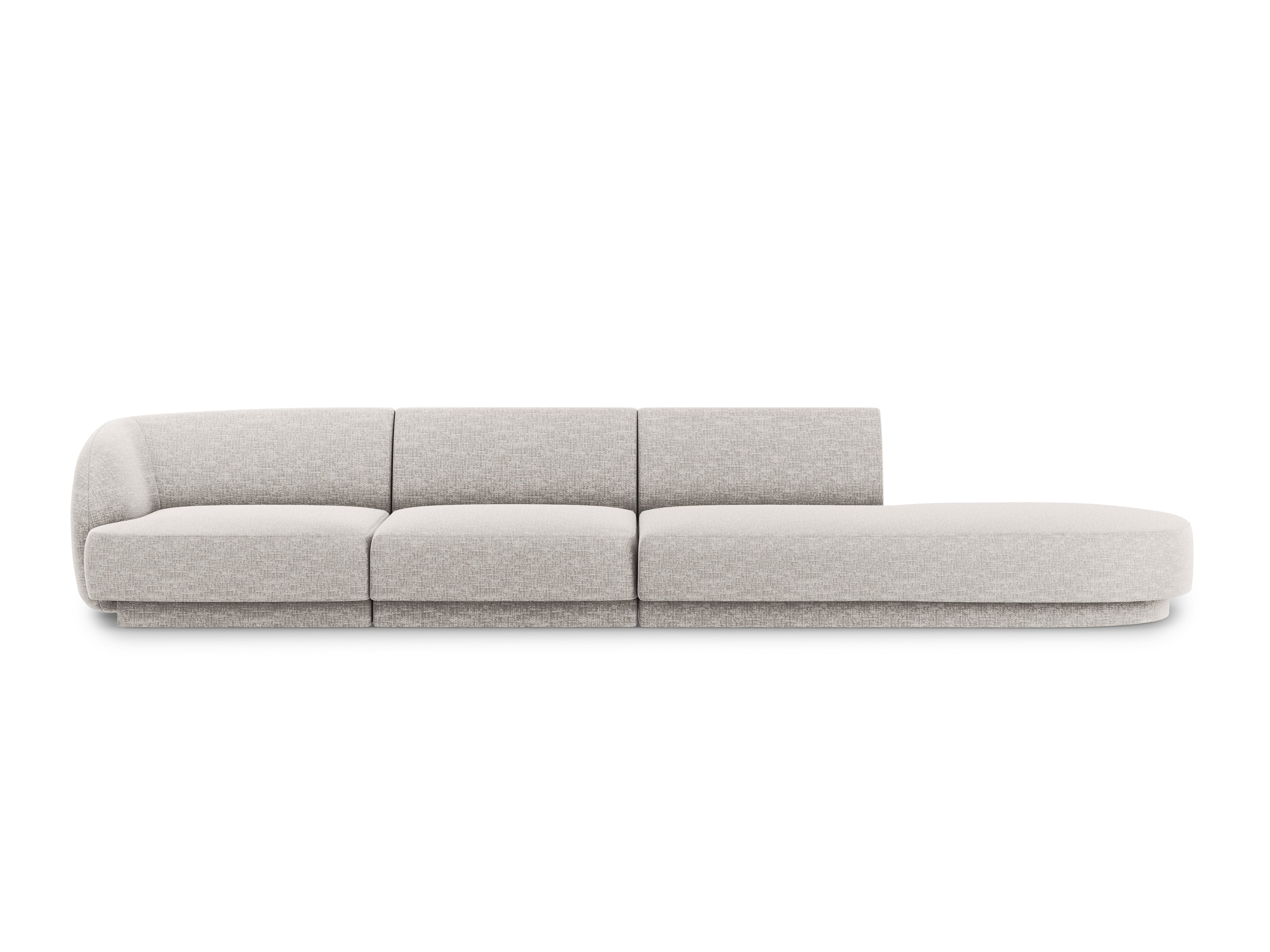 Sofa otvorená pravostranná 4-osobová otvorená MILEY šedý szenil
