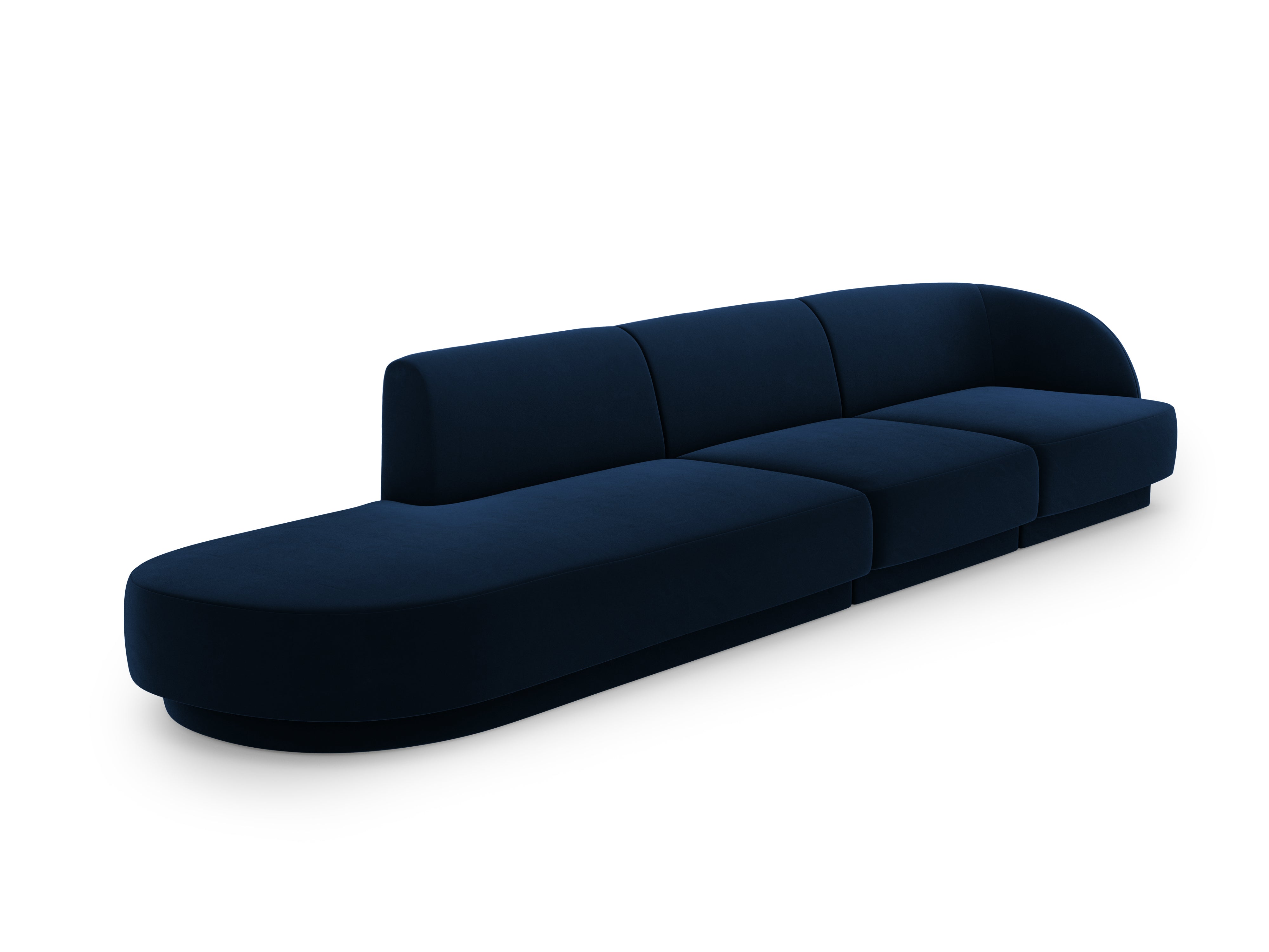 Sofa aksamitna lewostronna 4-osobowa otwarta MILEY grant królewski Micadoni Eye on Design
