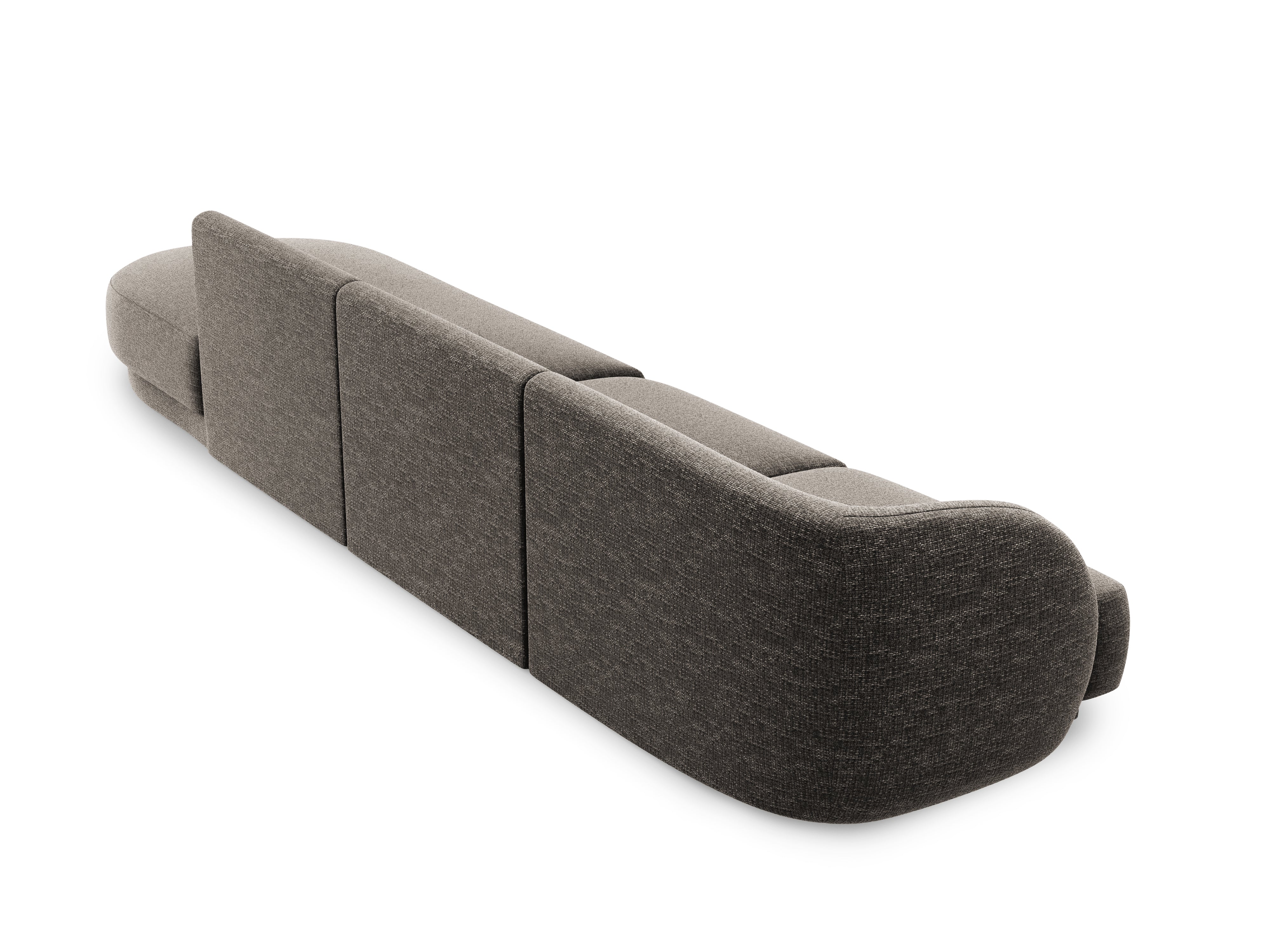 Sofa prawostronna 4-osobowa w tkaninie szenilowej otwarta MILEY szary Micadoni Eye on Design