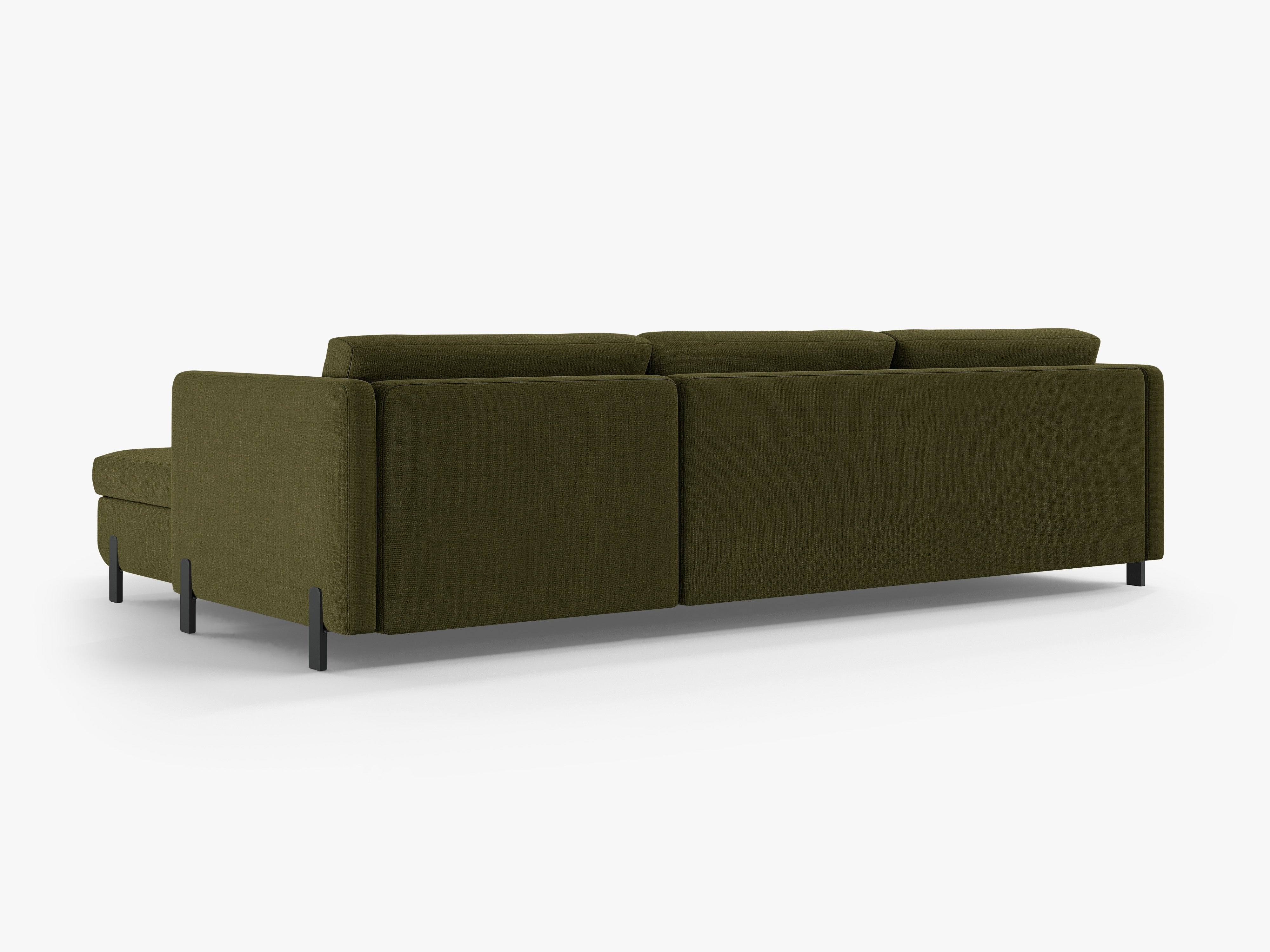 Right-sided corner sofa bed GLORIA green chenille