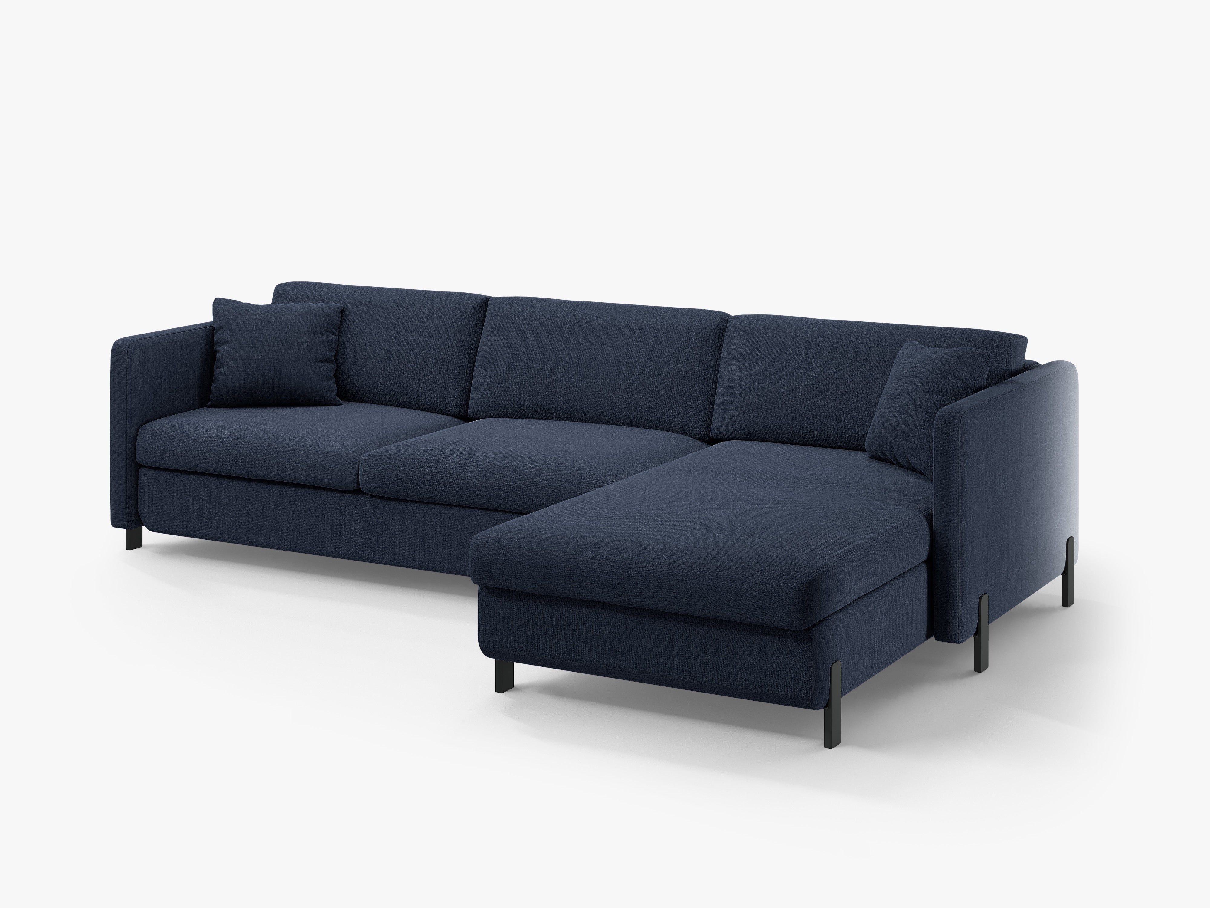 Right-hand corner sofa bed GLORIA blue chenille