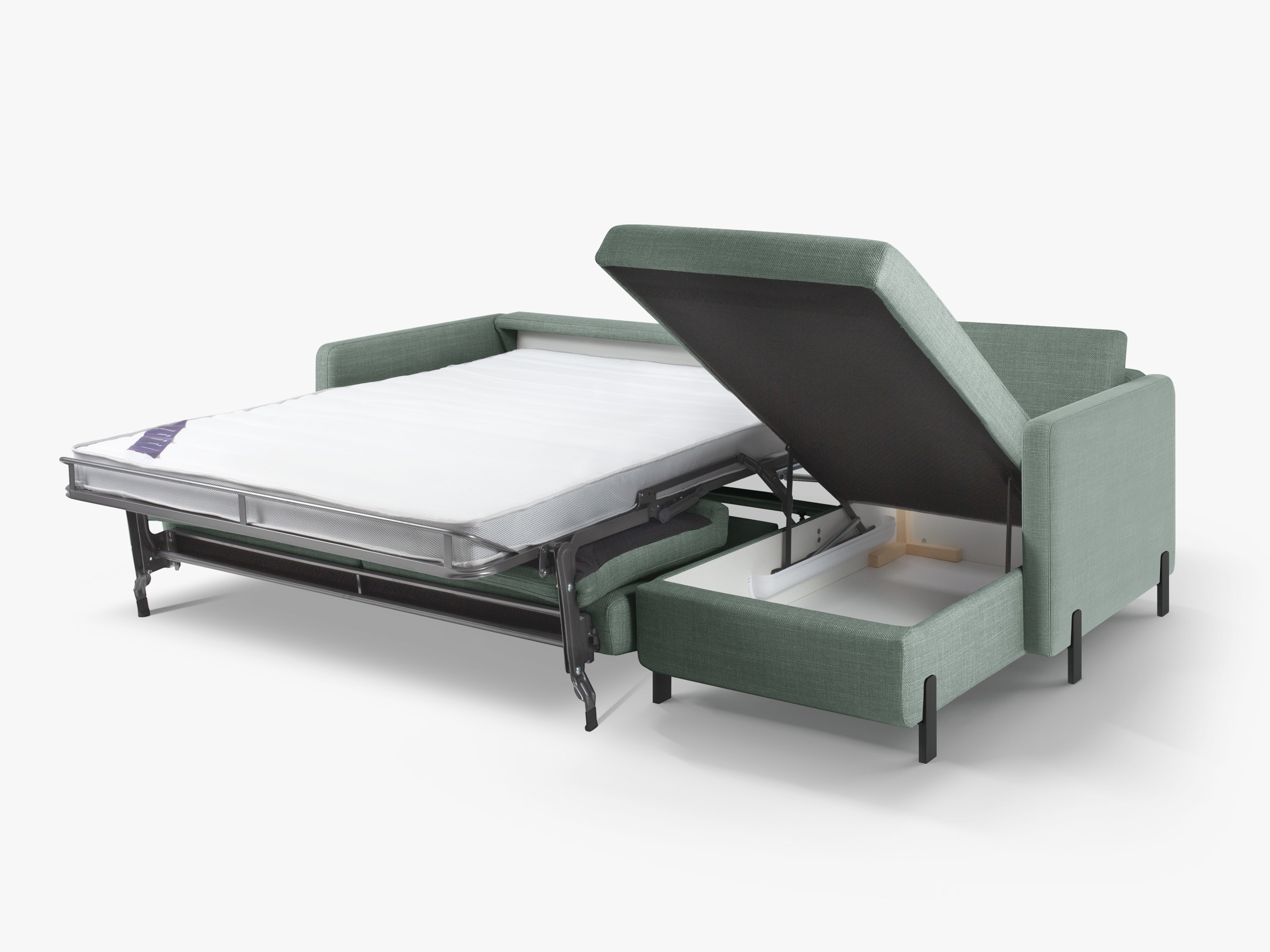 Pravostranný rohový gauč s funkciou spania GLORIA mätový šenil