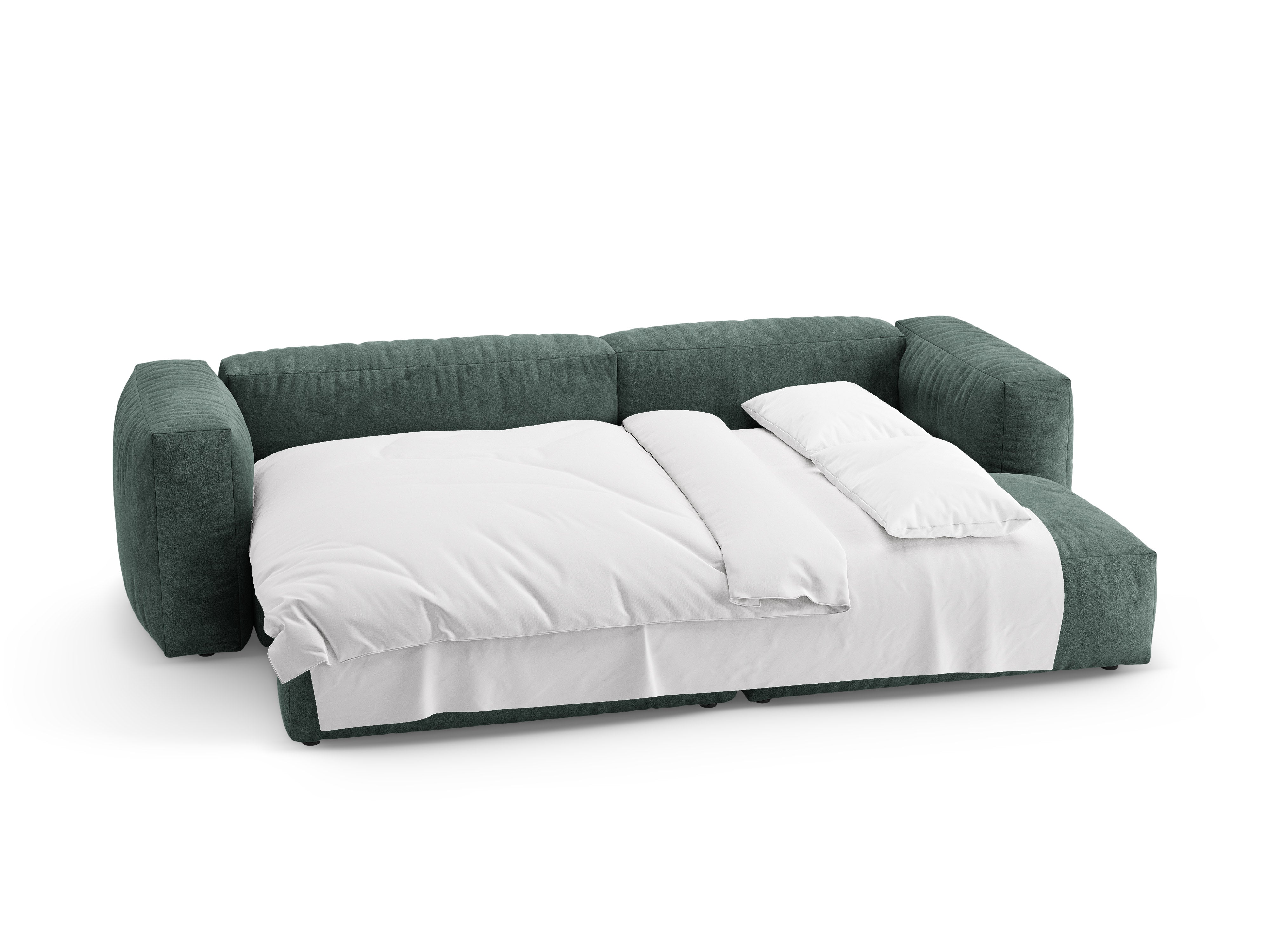 Petrol Right-Hand Velvet Corner Sofa with Sleeping Function MARTINA