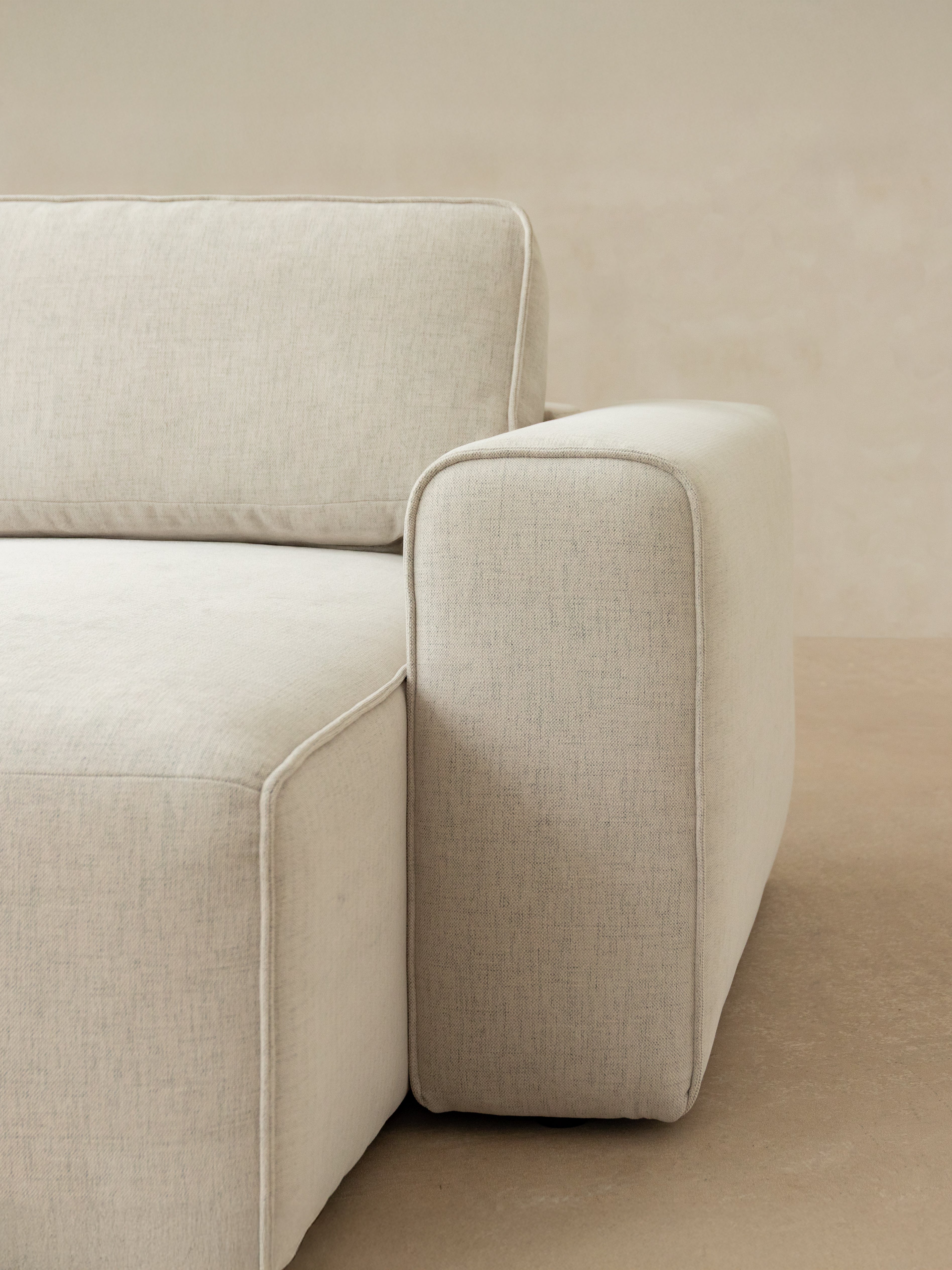 3-seater sofa with sleeping function VICTOR light beige chenille