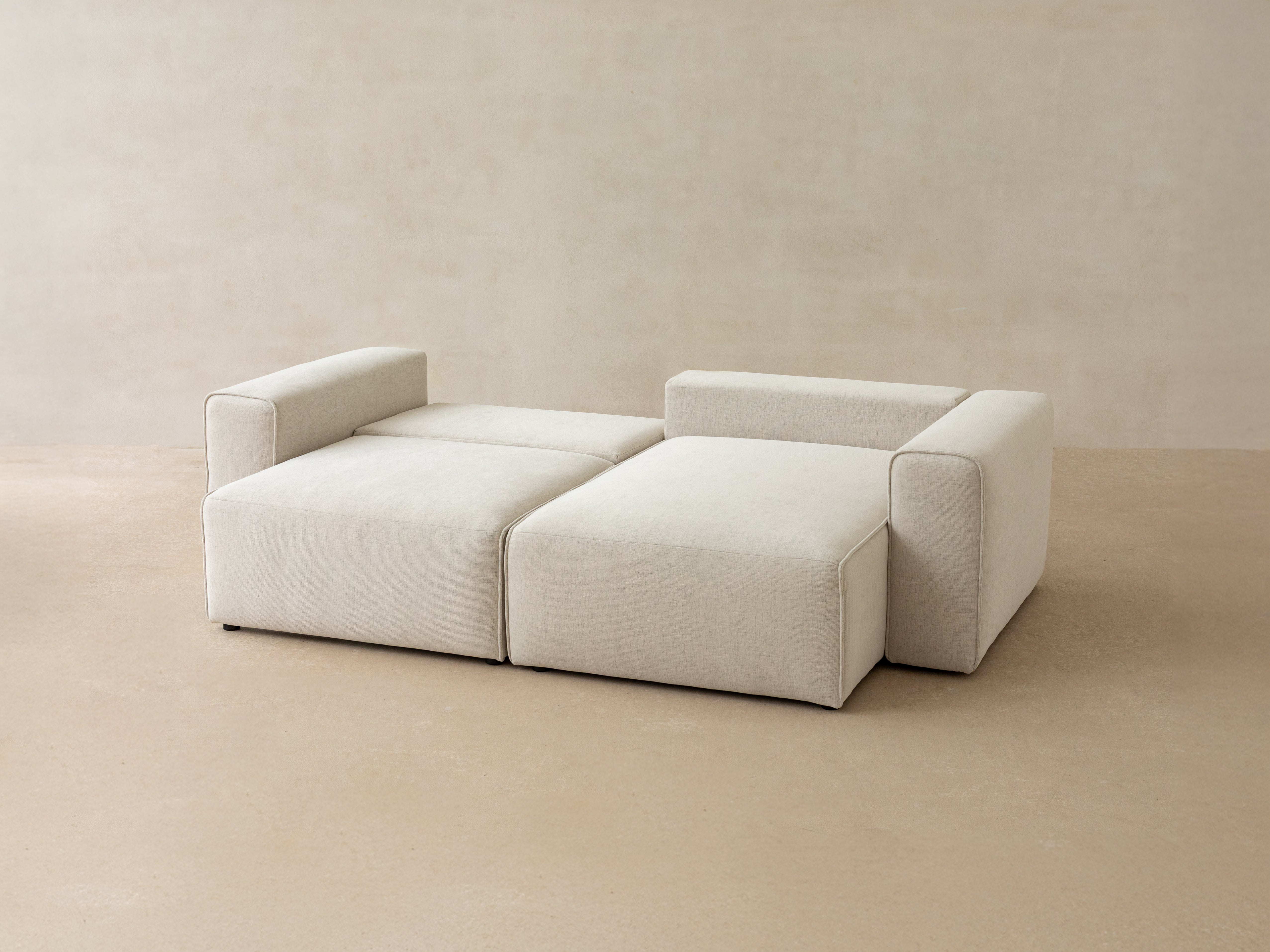 3-seater sofa with sleeping function VICTOR light beige chenille