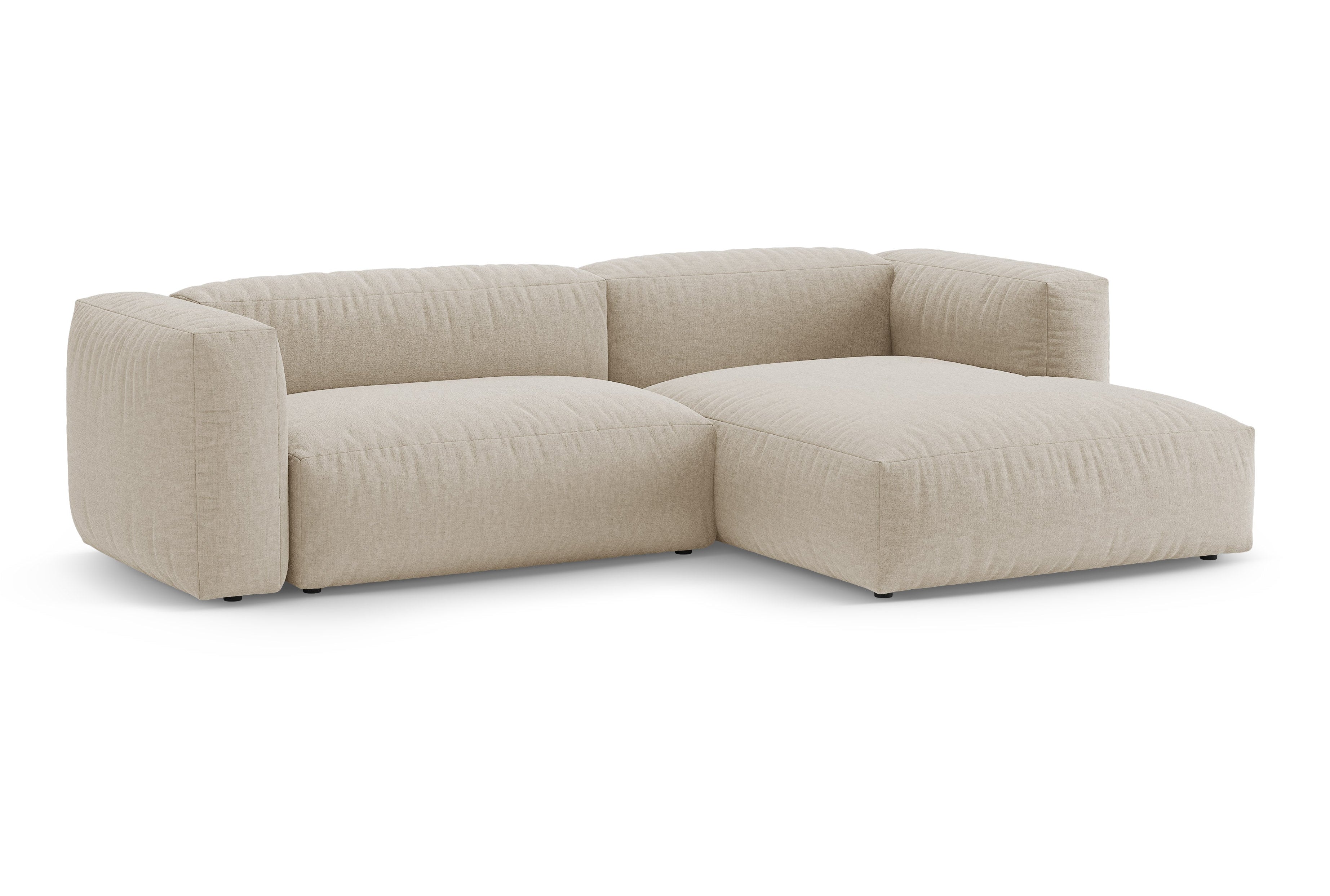 Right-facing corner sofa bed MARTINA light beige