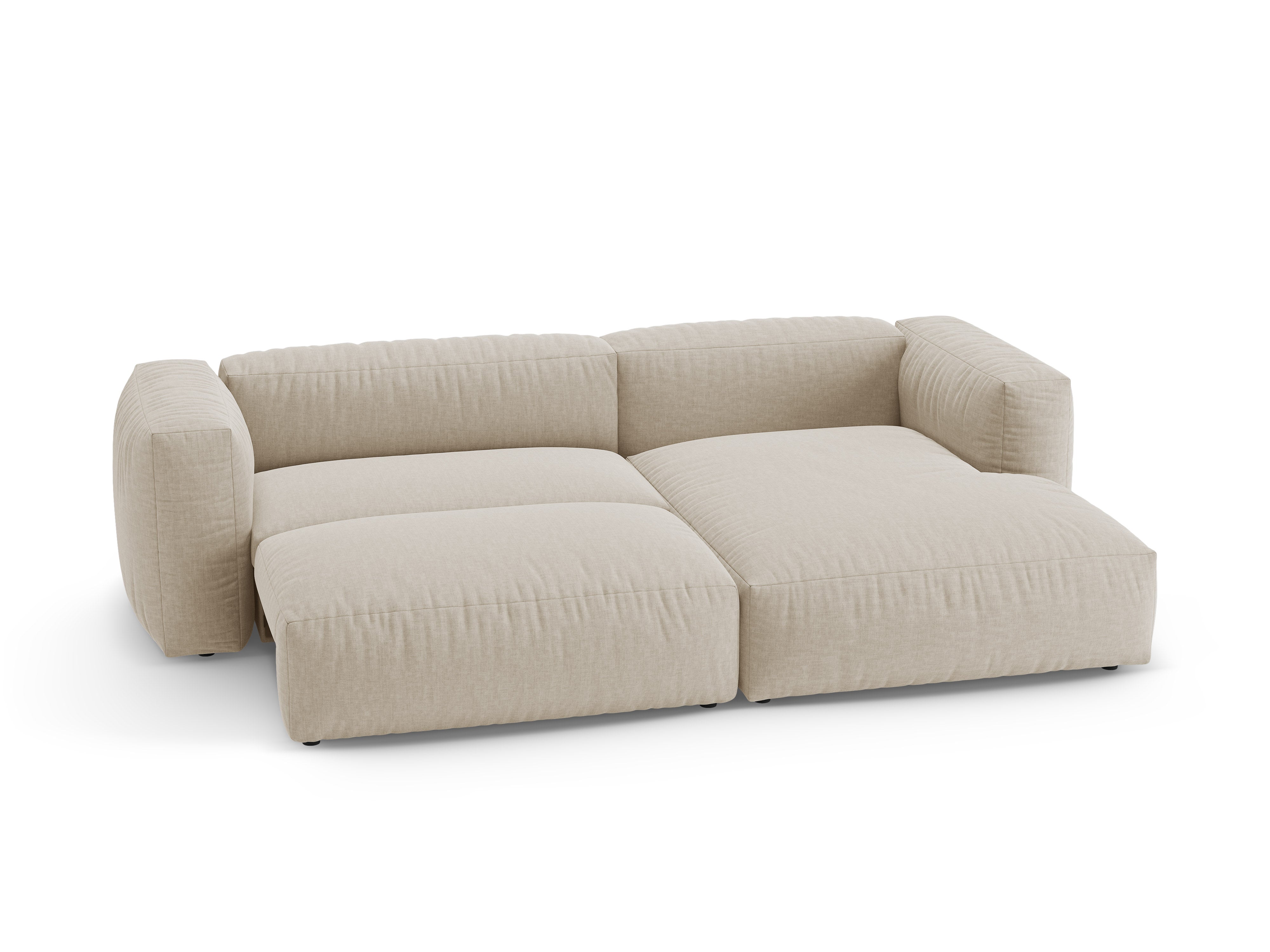 Right-facing corner sofa bed MARTINA light beige