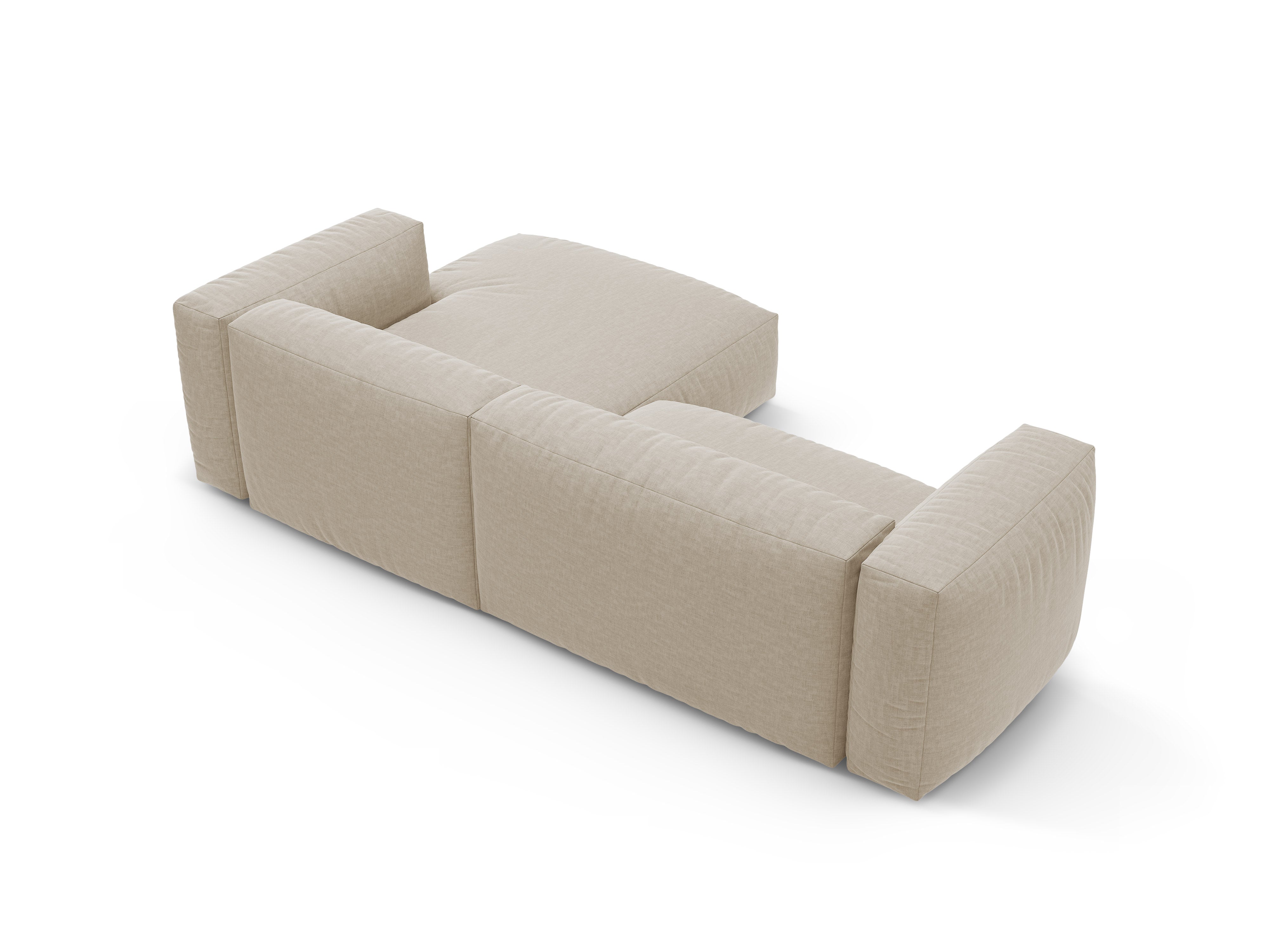 Right-facing corner sofa bed MARTINA light beige