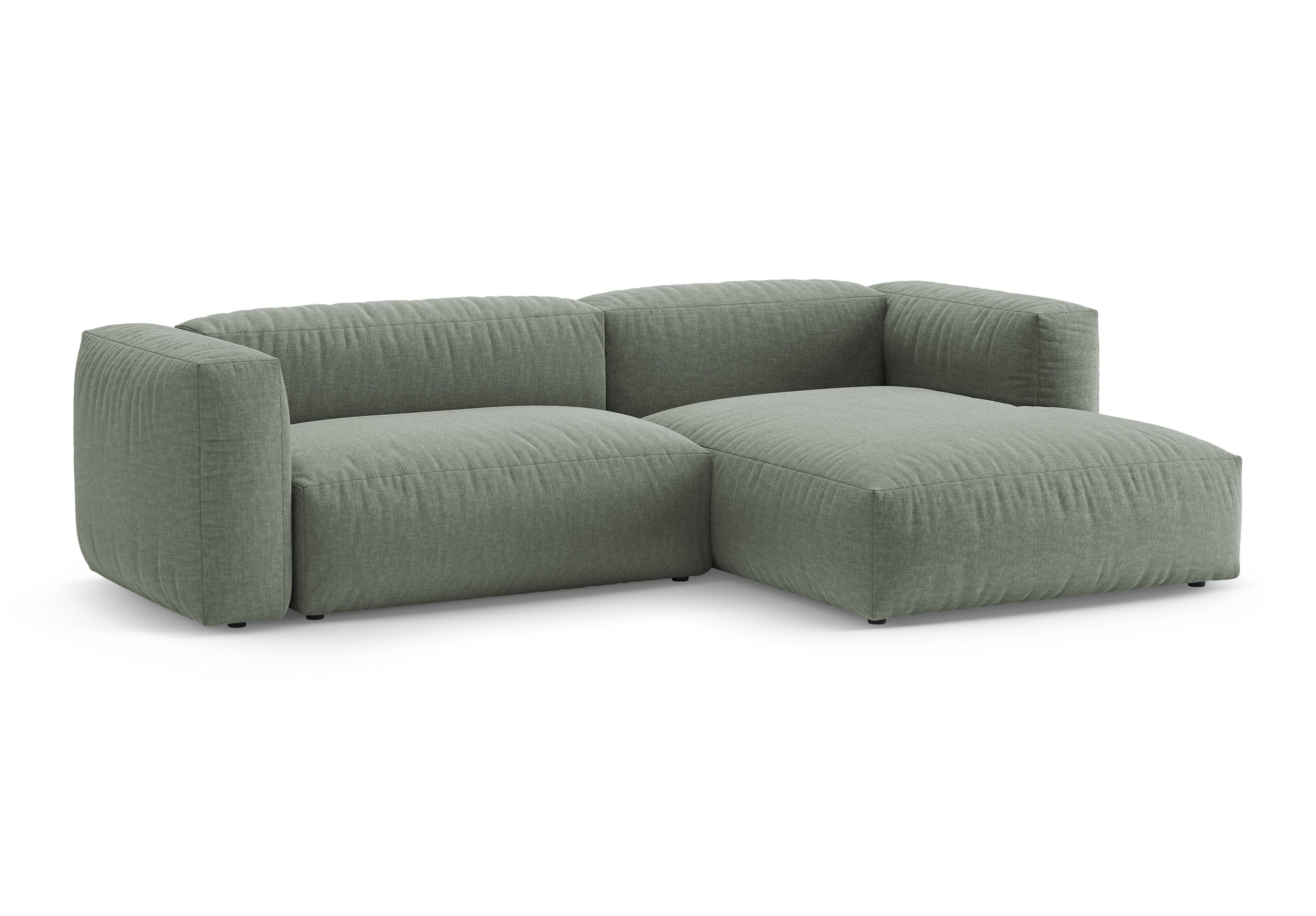 Right-facing corner sofa bed MARTINA moss green