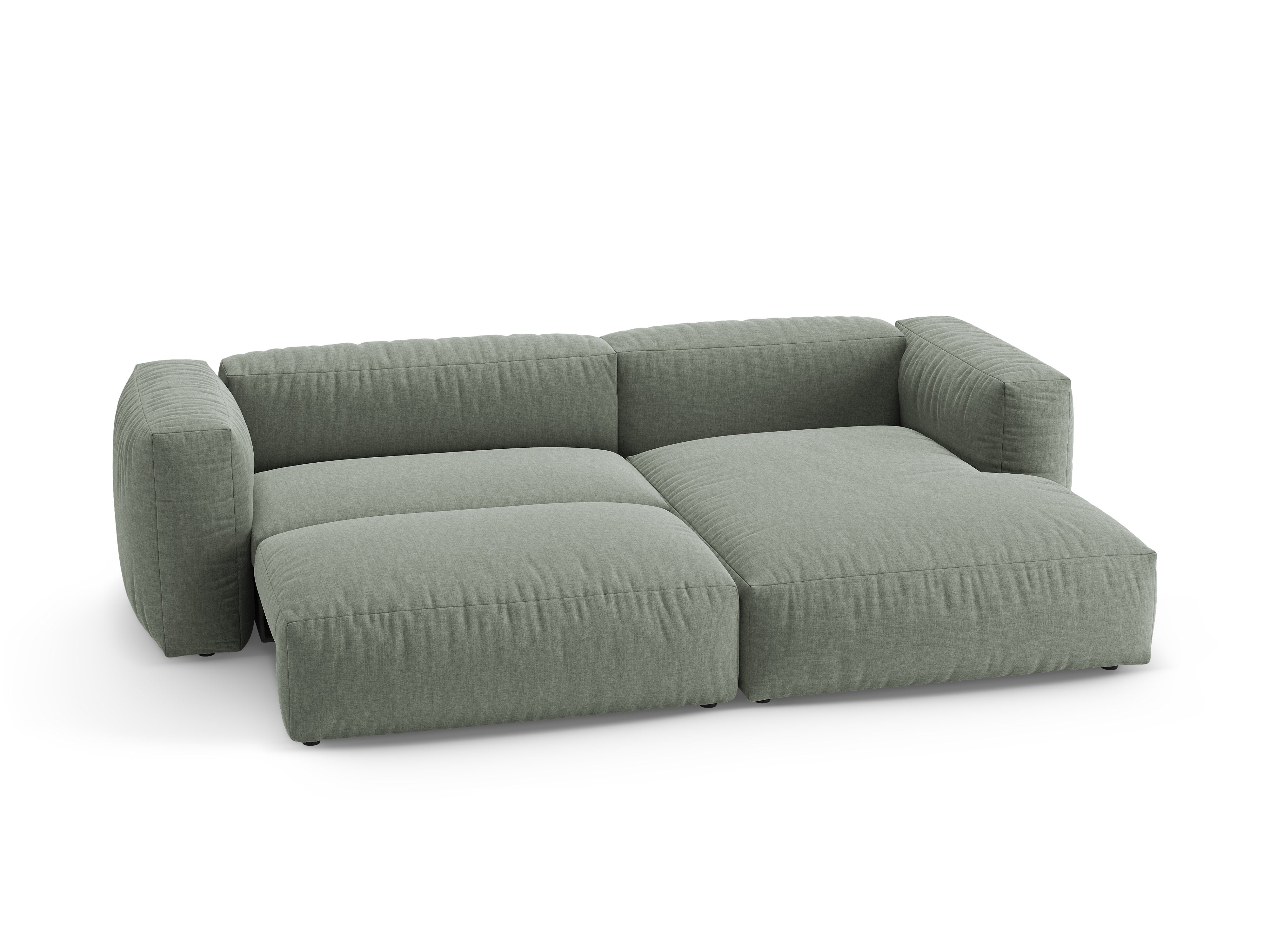 Right-facing corner sofa bed MARTINA moss green