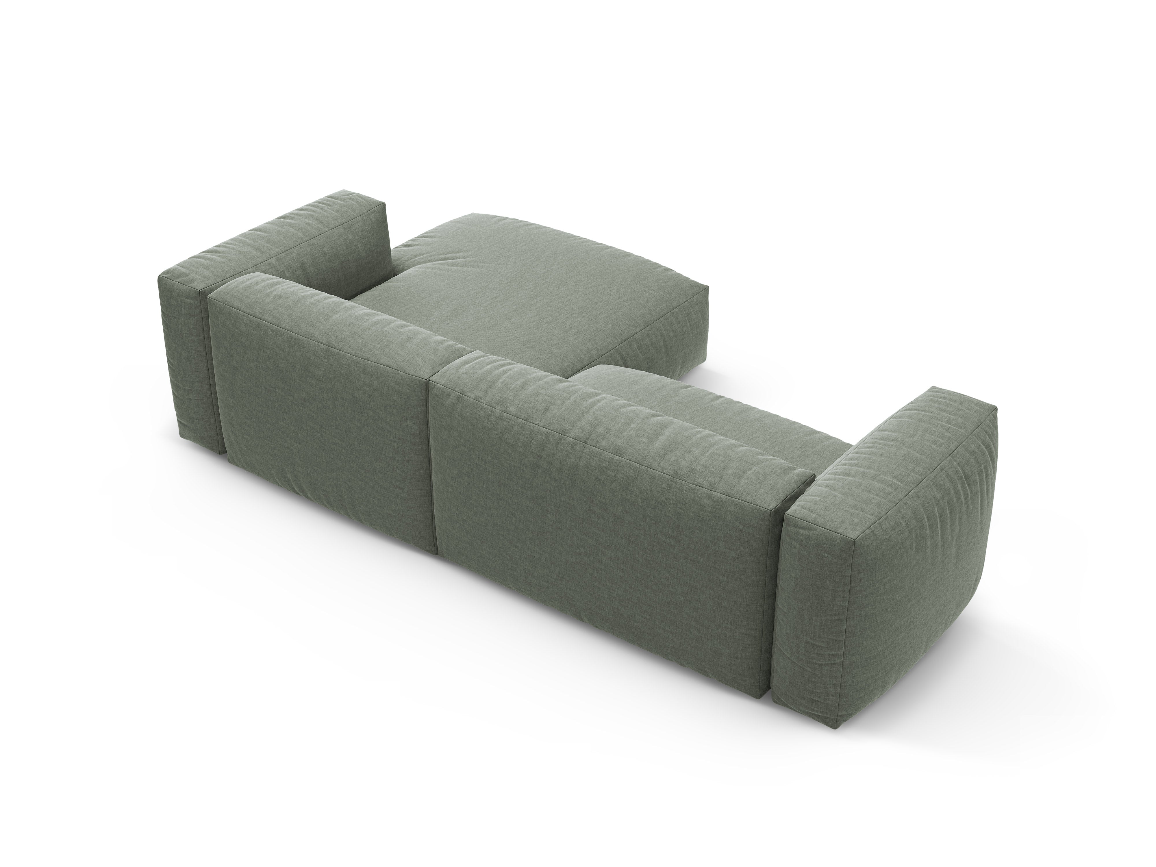 Right-facing corner sofa bed MARTINA moss green