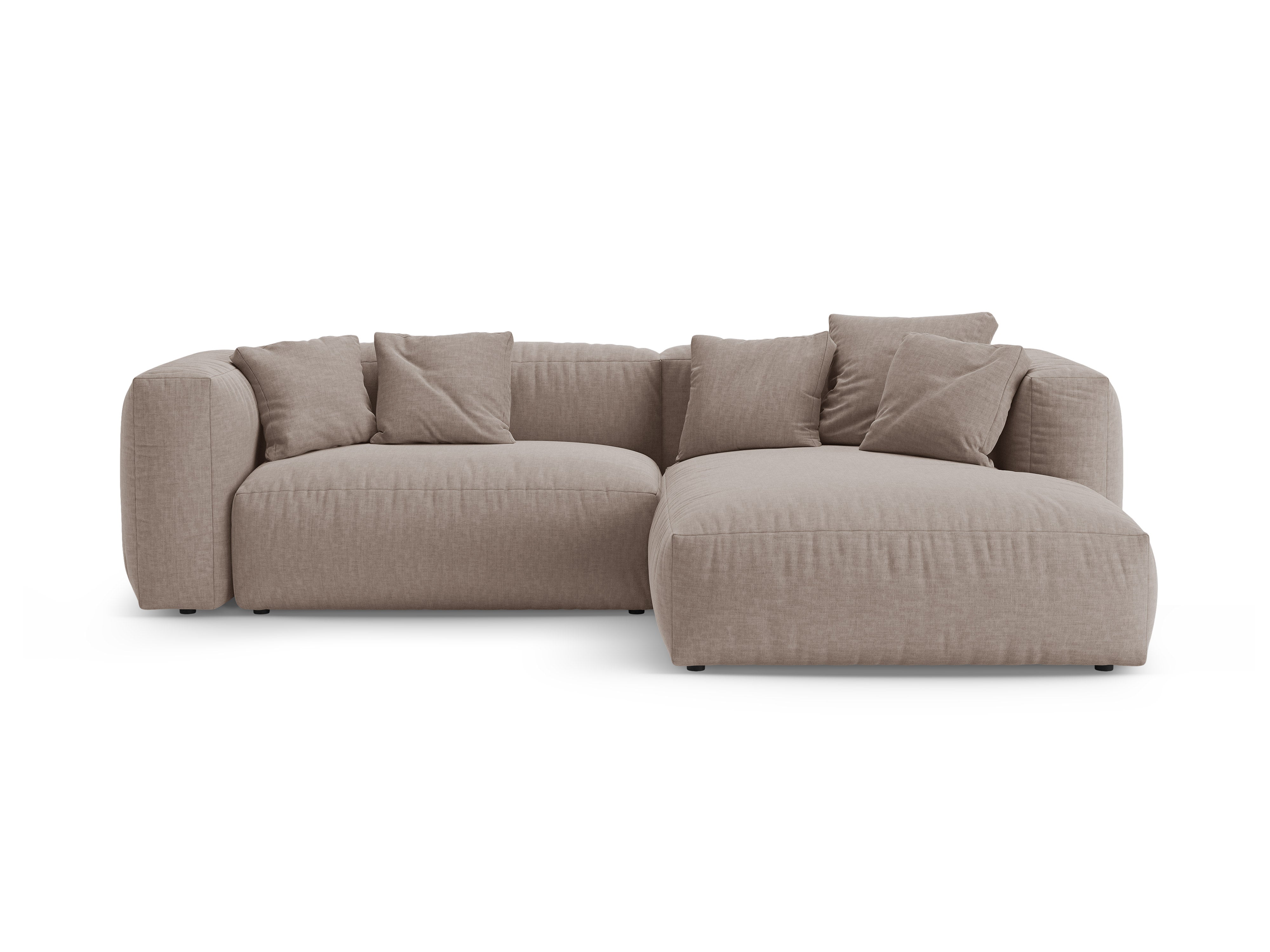 Right-facing corner sofa bed MARTINA dark beige