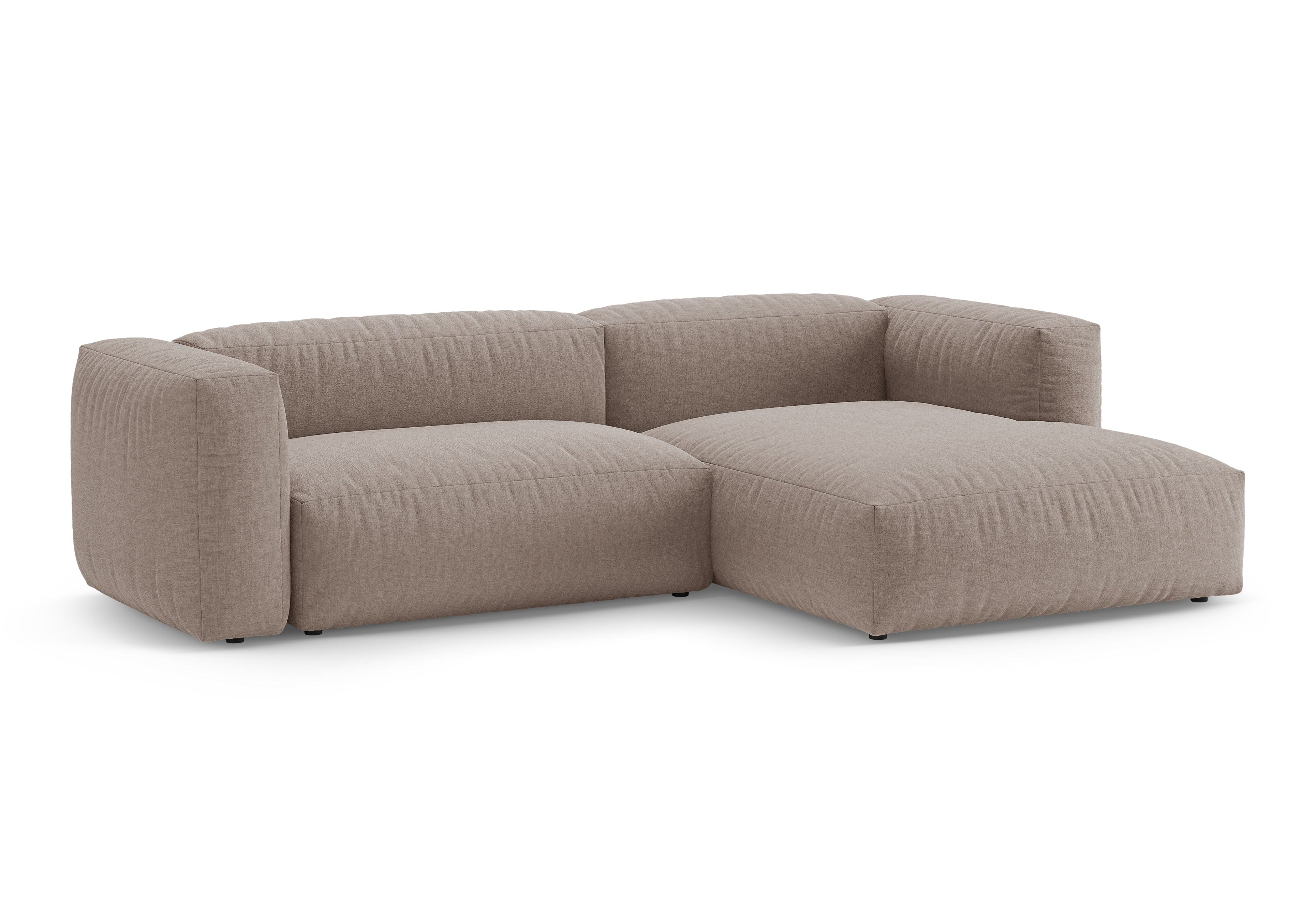 Right-facing corner sofa bed MARTINA dark beige