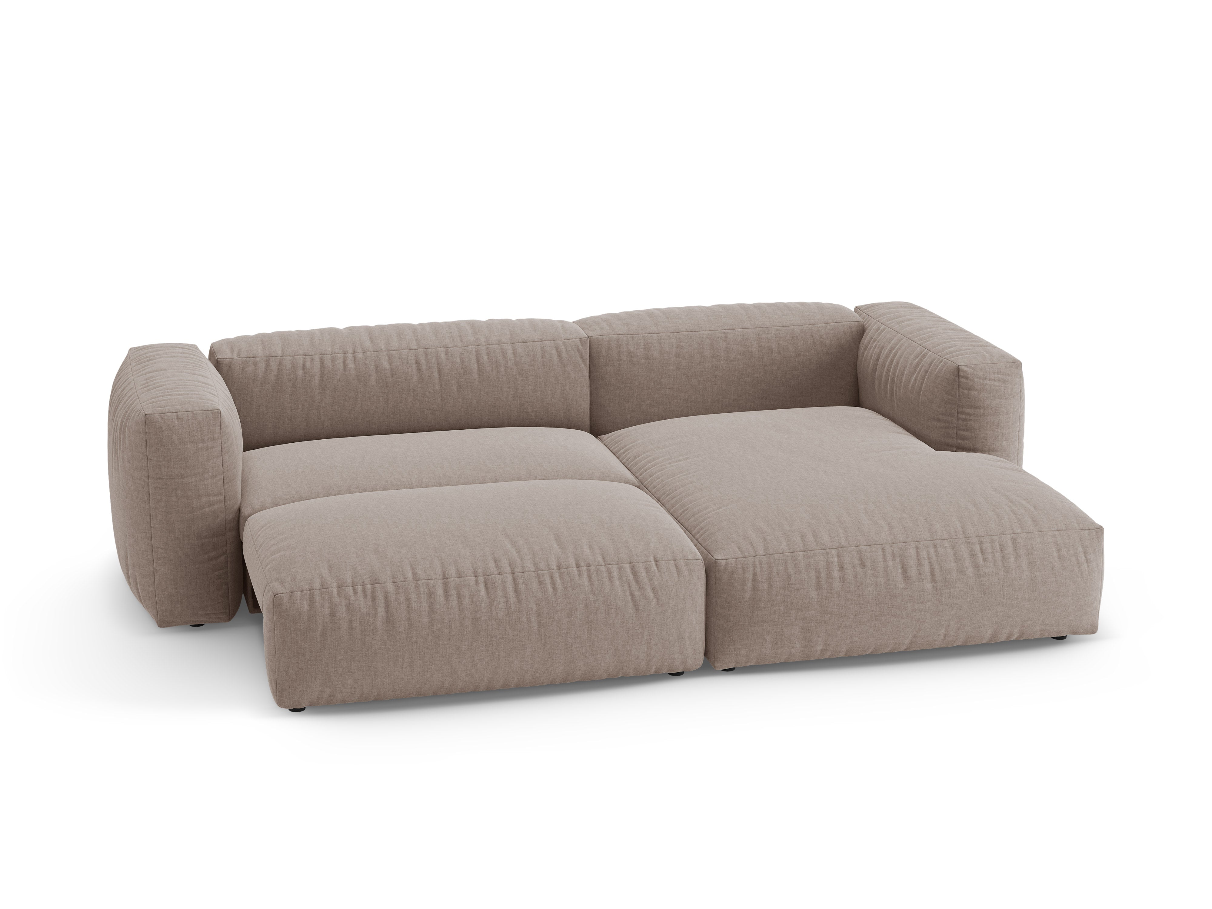 Right-facing corner sofa bed MARTINA dark beige