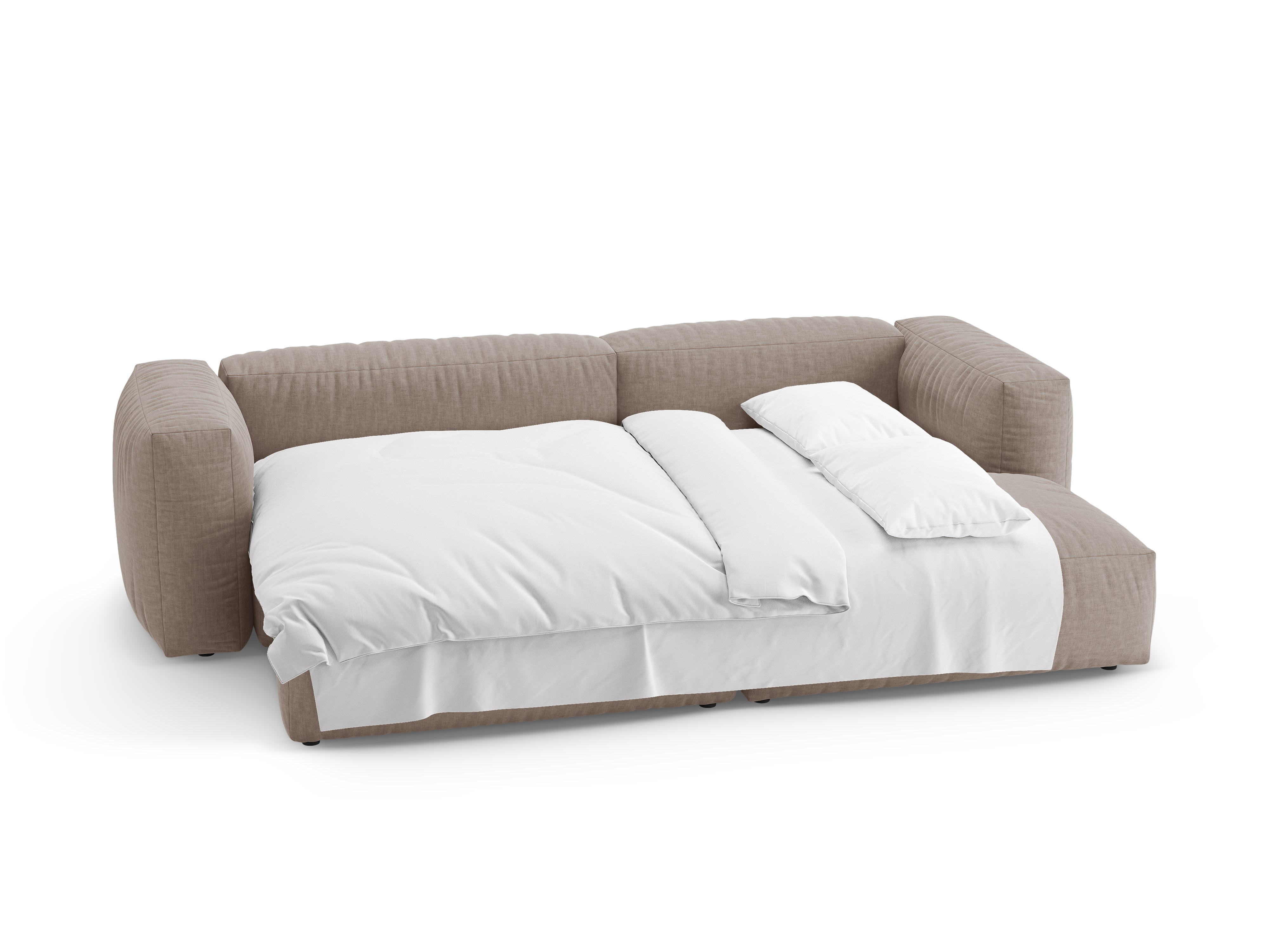 Right-facing corner sofa bed MARTINA dark beige