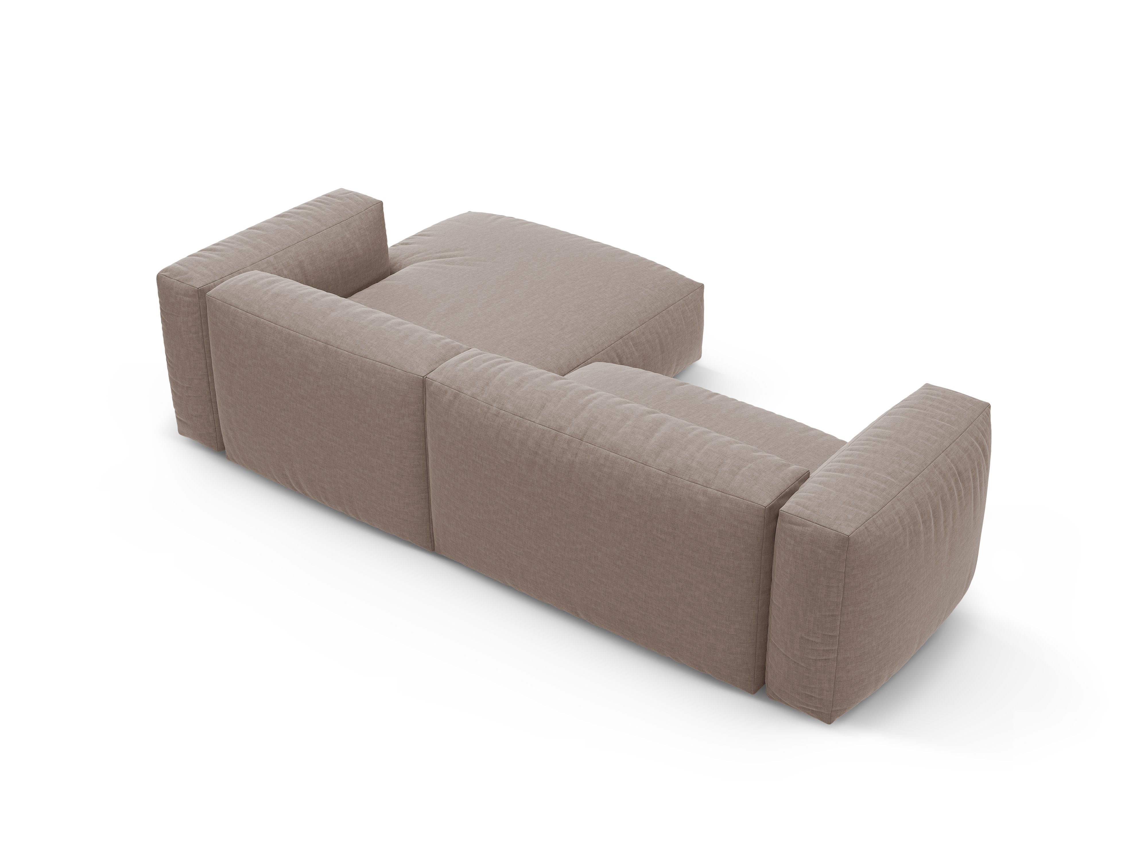 Right-facing corner sofa bed MARTINA dark beige