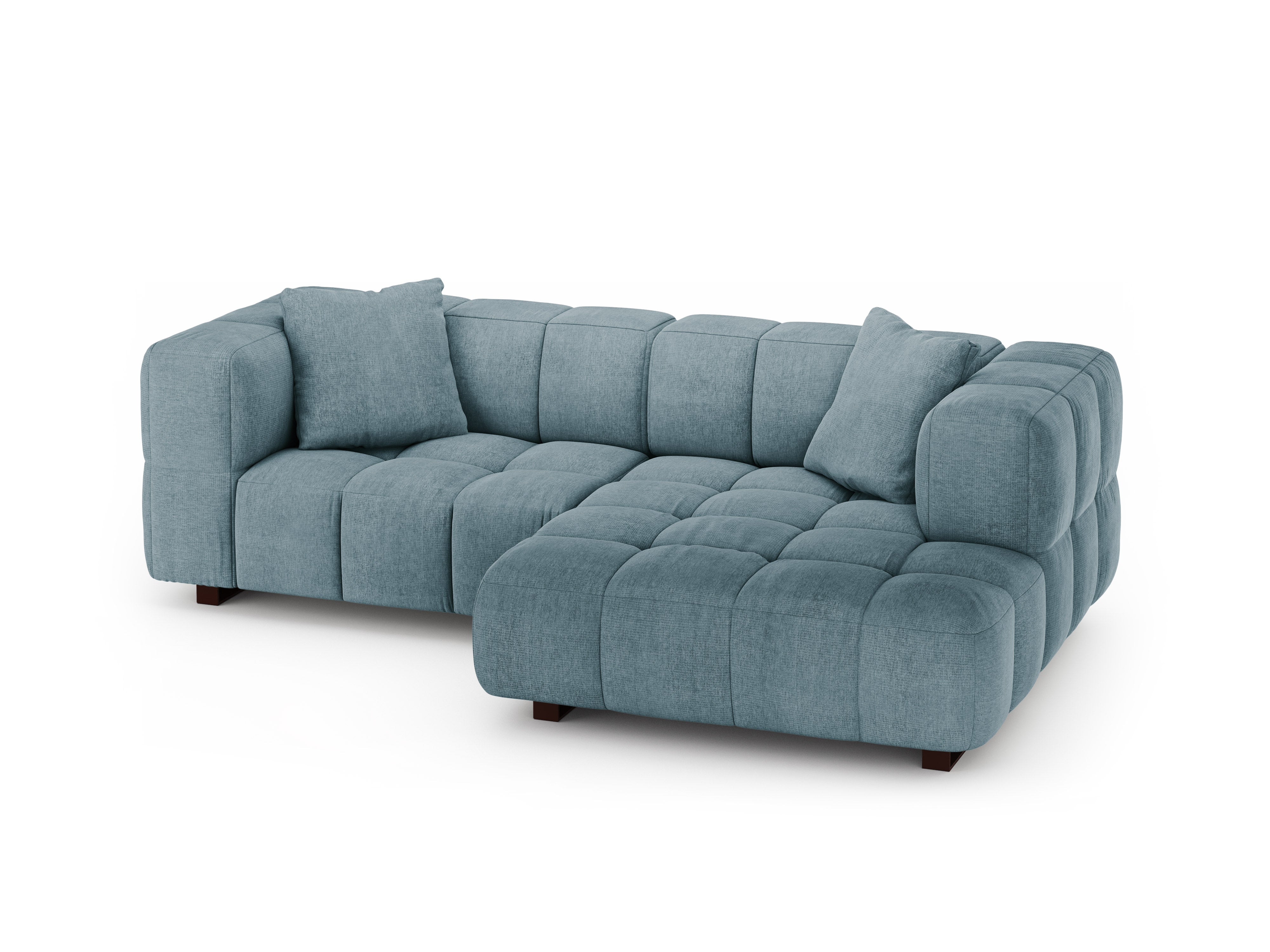 Right-facing corner sofa bed PUMA light blue